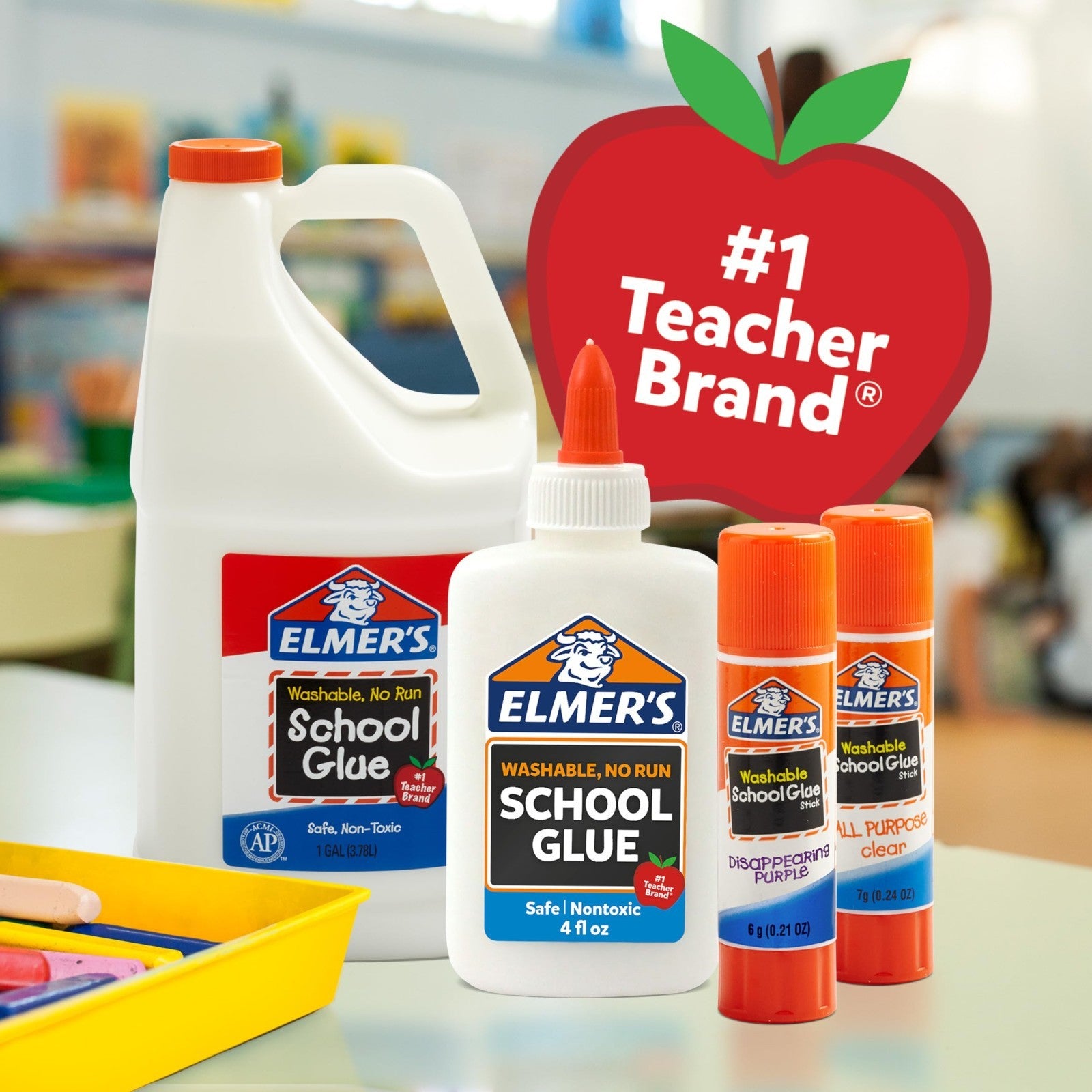 Non Toxic Liquid School Glue   Washable Craft & Slime Supplies, 12 Pack, 4oz4