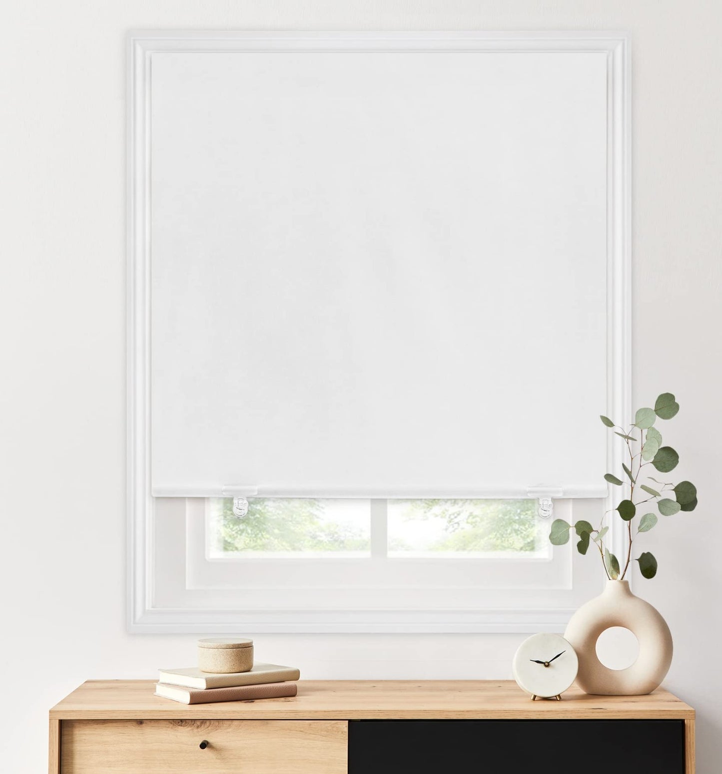 100% Blackout Roller Shades 36"x72" White | Cordless No Drill Thermal Insulation1