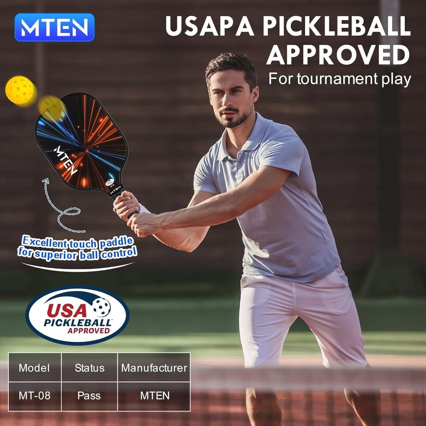 Pickleball Paddle Set of 2/4/1 - USAPA Approved Fiberglass Rackets, Lightweight5