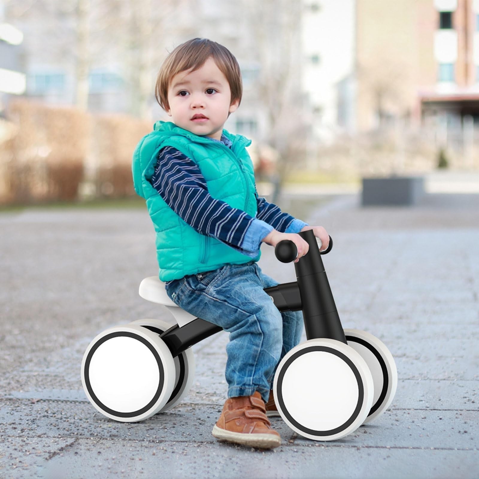 Toddler Balance Bike 12 24 Months | 4 Wheels Baby Bike for 1 Year Old | First Bi8