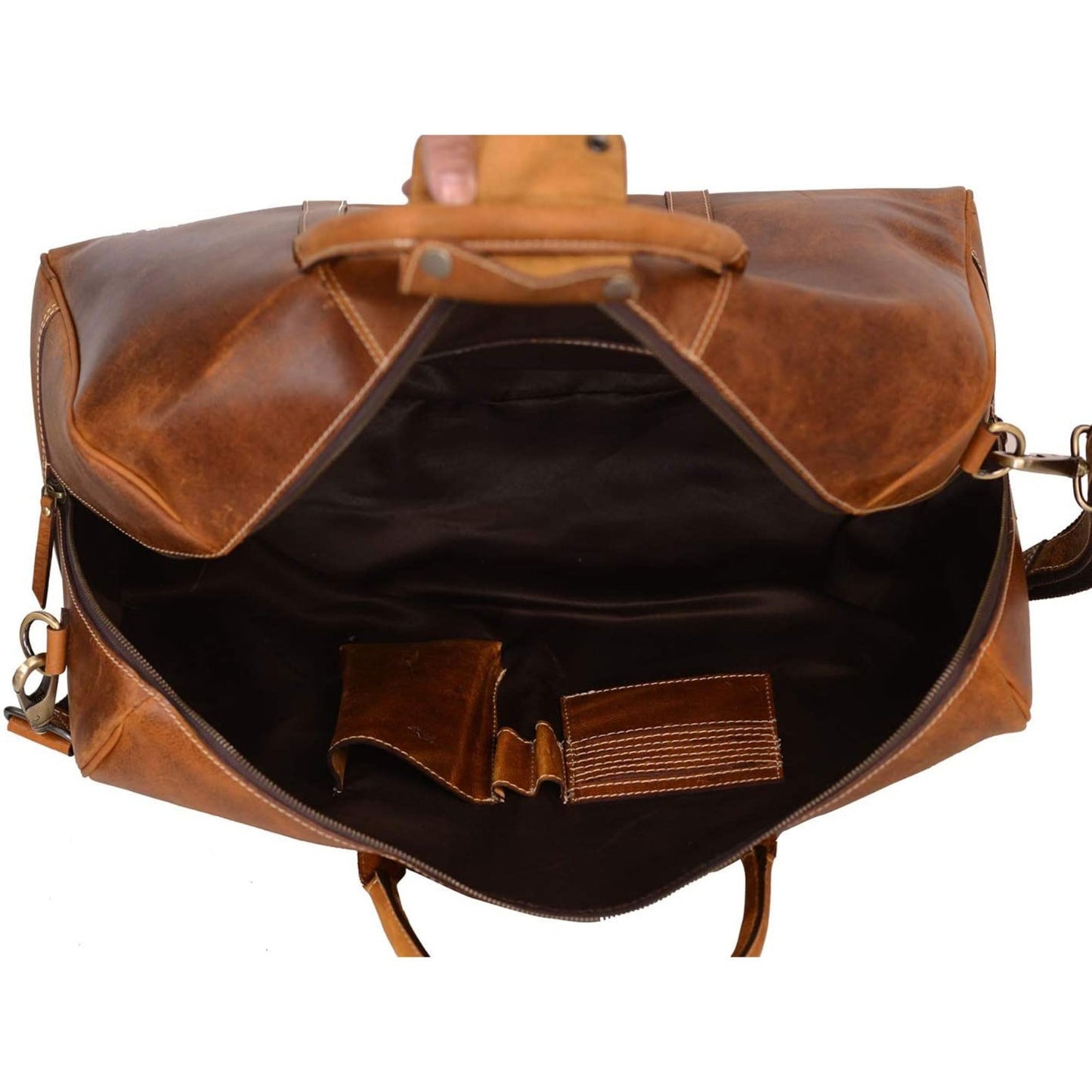 Leather Duffle Bag for Travel, Overnight & Weekend - Unisex Gym Holdall5