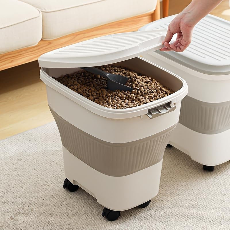 2-Pack 35 lbs Collapsible Dog Food Storage Containers with Scoop - Keep Pet Food1