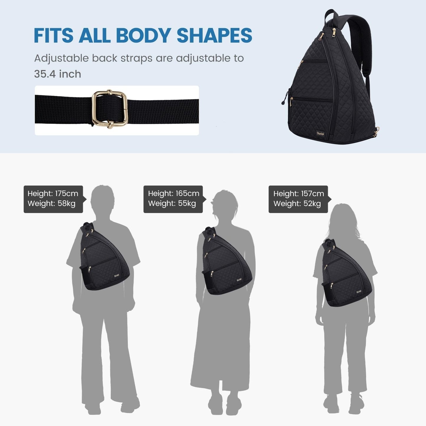Quilted Pickleball Backpack Sling Bag for Women - Tennis & Paddle Carrier8