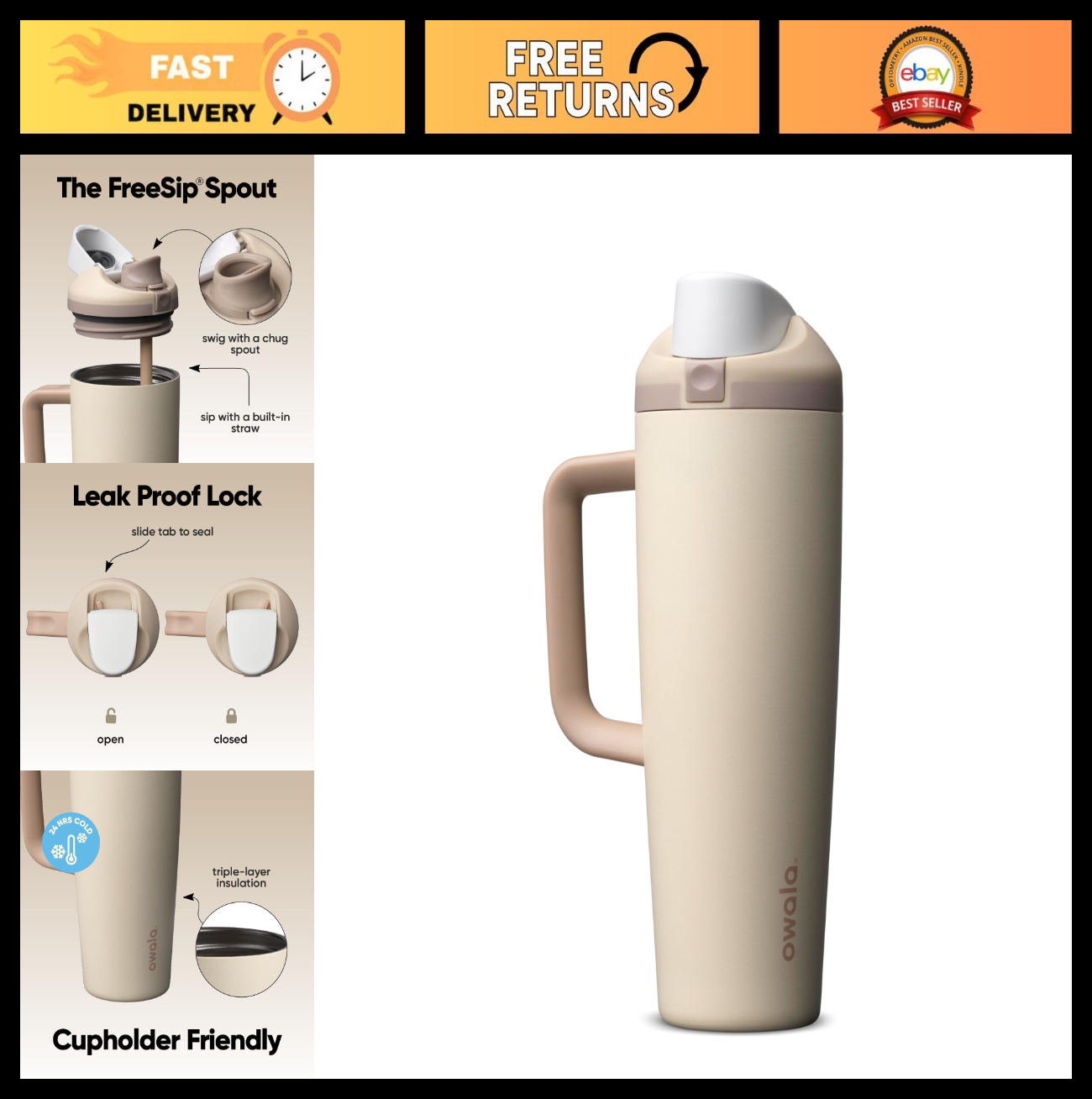 30 oz Stainless Steel Water Bottle Tumbler | Triple Layer Insulation | Leak Proo0