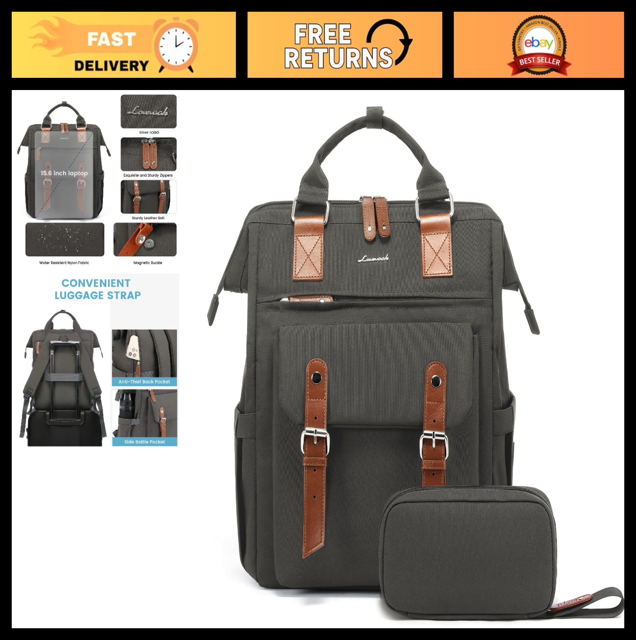 Stylish Laptop Backpack for Women   Work, Travel, Teacher & Nurse Bag, Computer0
