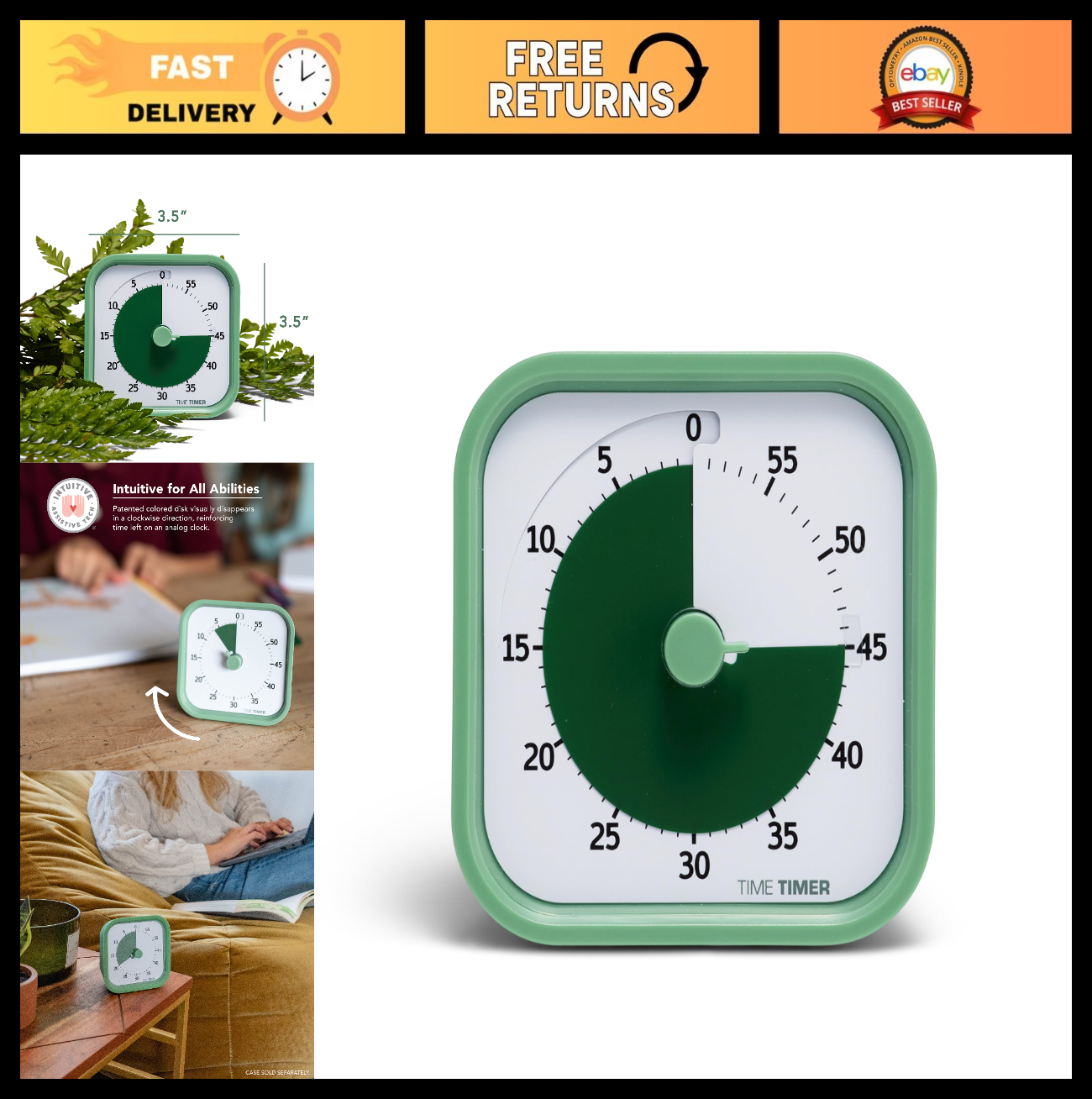 60 Minute Visual Timer for Home, Office & Study   Silent Operation, Homeschool S0