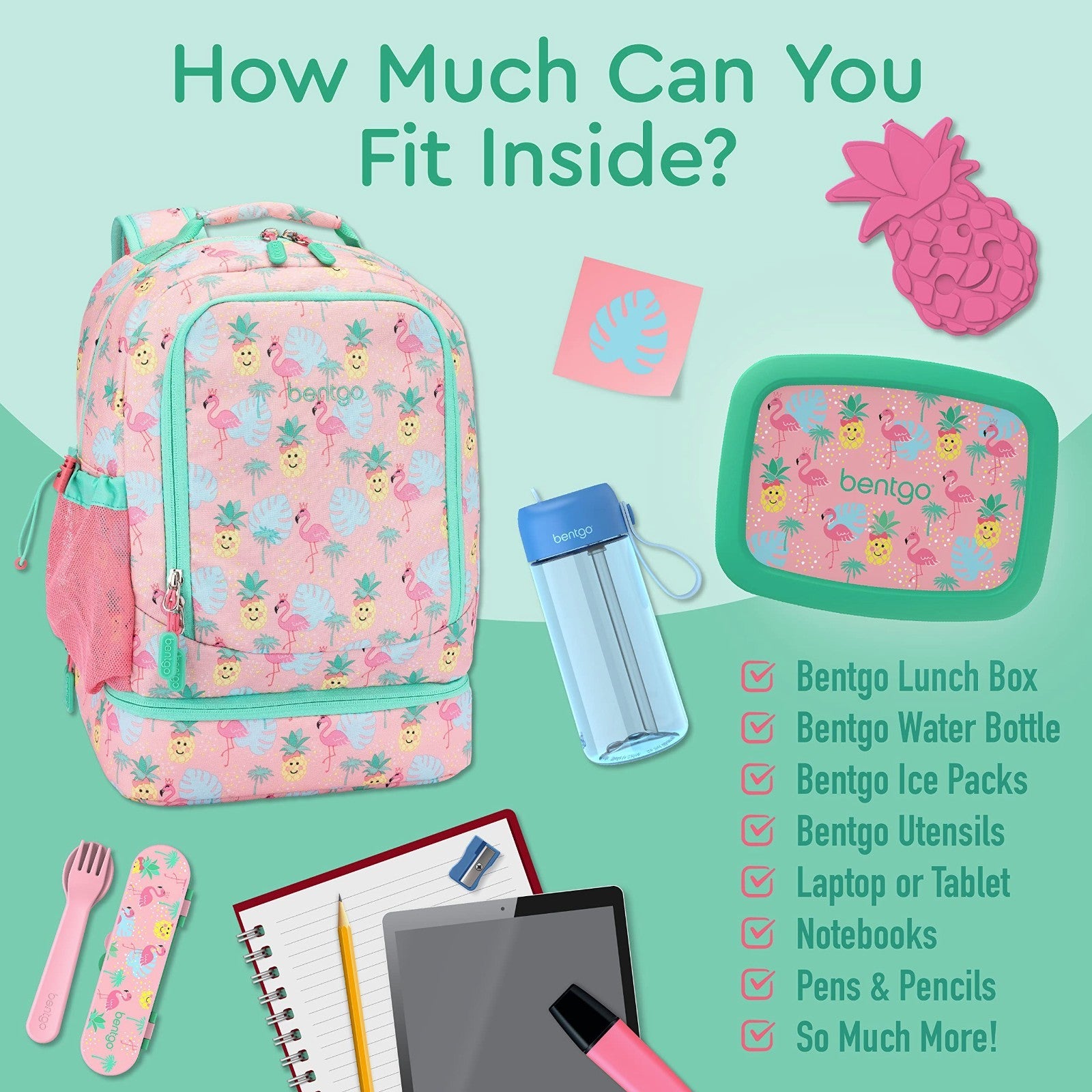 Kids 2 in 1 Backpack & Insulated Lunch Bag Set with Padded Straps for School3