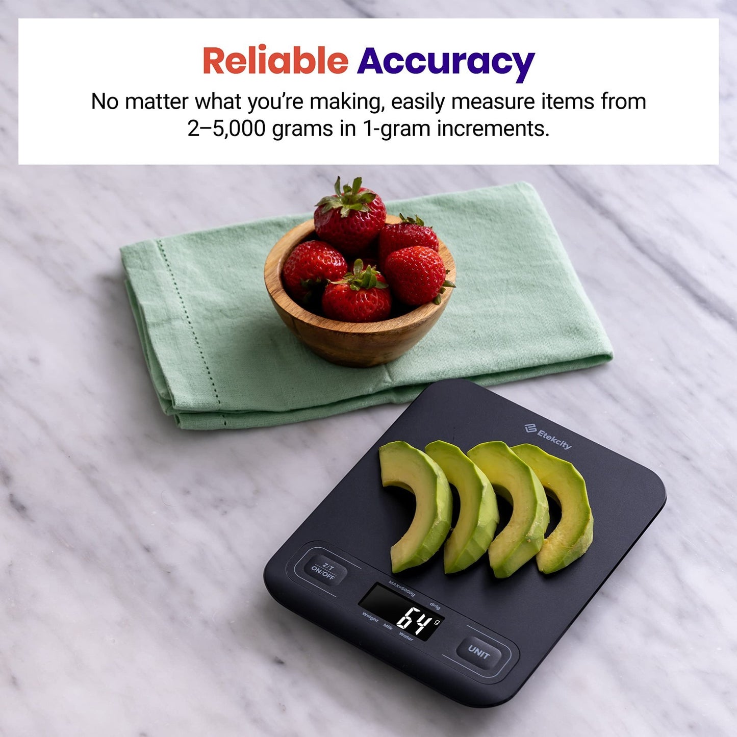 Digital Kitchen Scale   Grams & Ounces, Tare Function, Ideal for Baking, Keto, M1