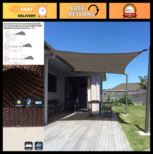 10' x 13' Rectangle Shade Sail Canopy   95% UV Block Outdoor Sun Shade for Patio0