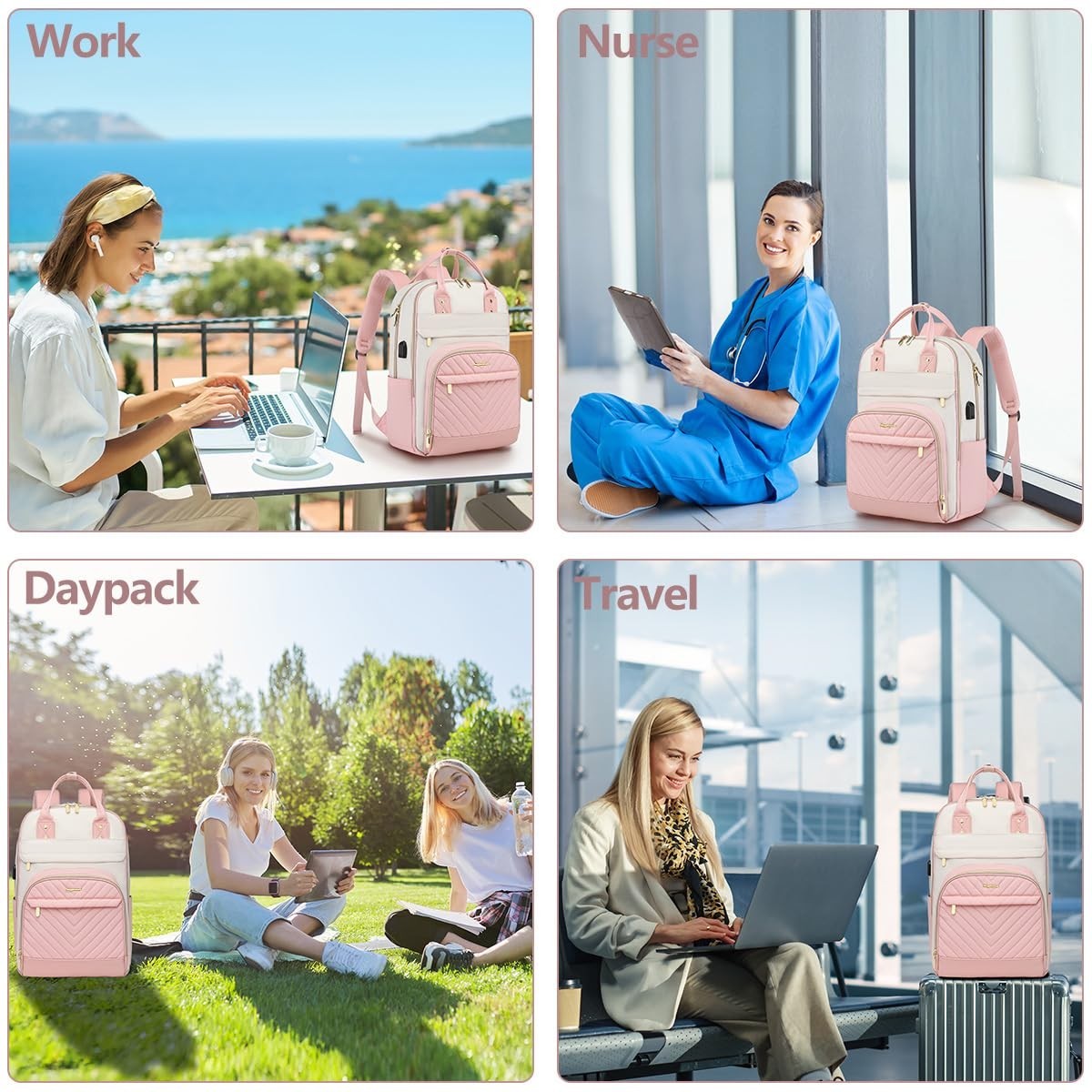 Stylish 15.6" Laptop Backpack for Women   Waterproof Travel Bag, Work & College6