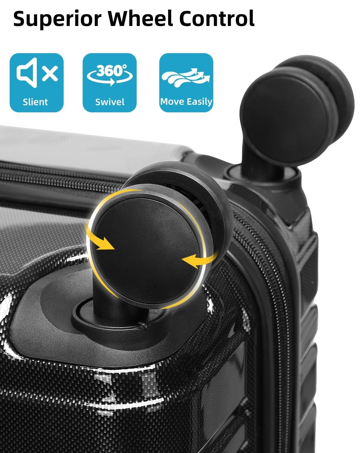 Expandable 6-Piece Luggage Set - Lightweight Hardshell Suitcases with TSA Lock,7