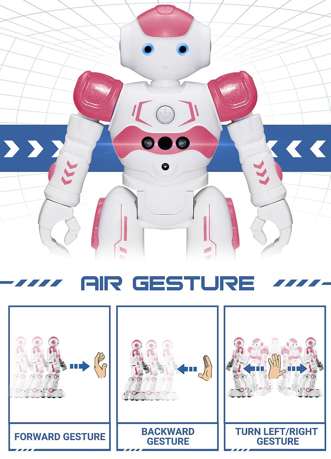 Remote Control Gesture Sensing Robot Toy for Kids Age 3 8   Pink Birthday Gift3