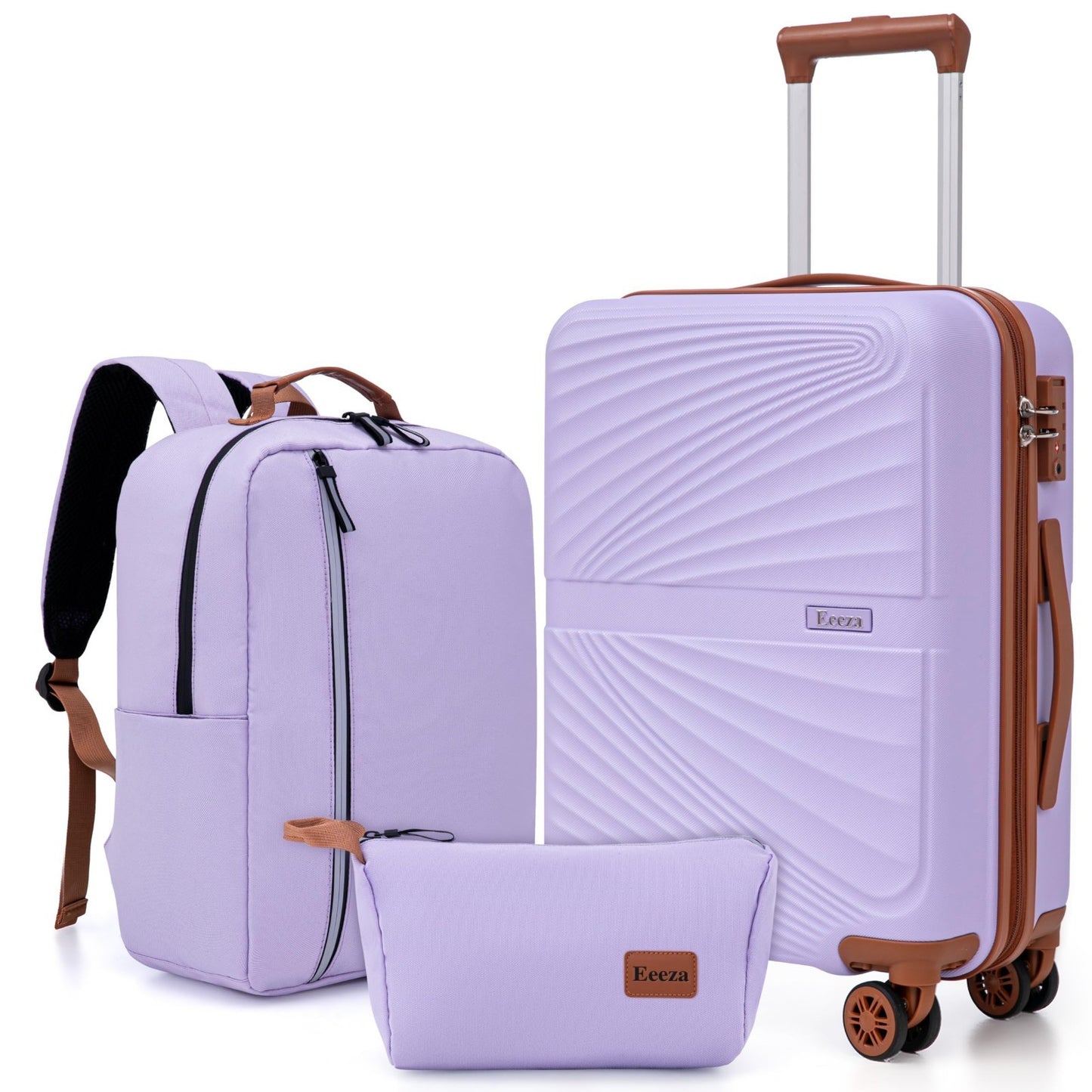 3-Piece Carry On Luggage Set - Lightweight ABS Hardshell, 360° Spinner Wheels, T1