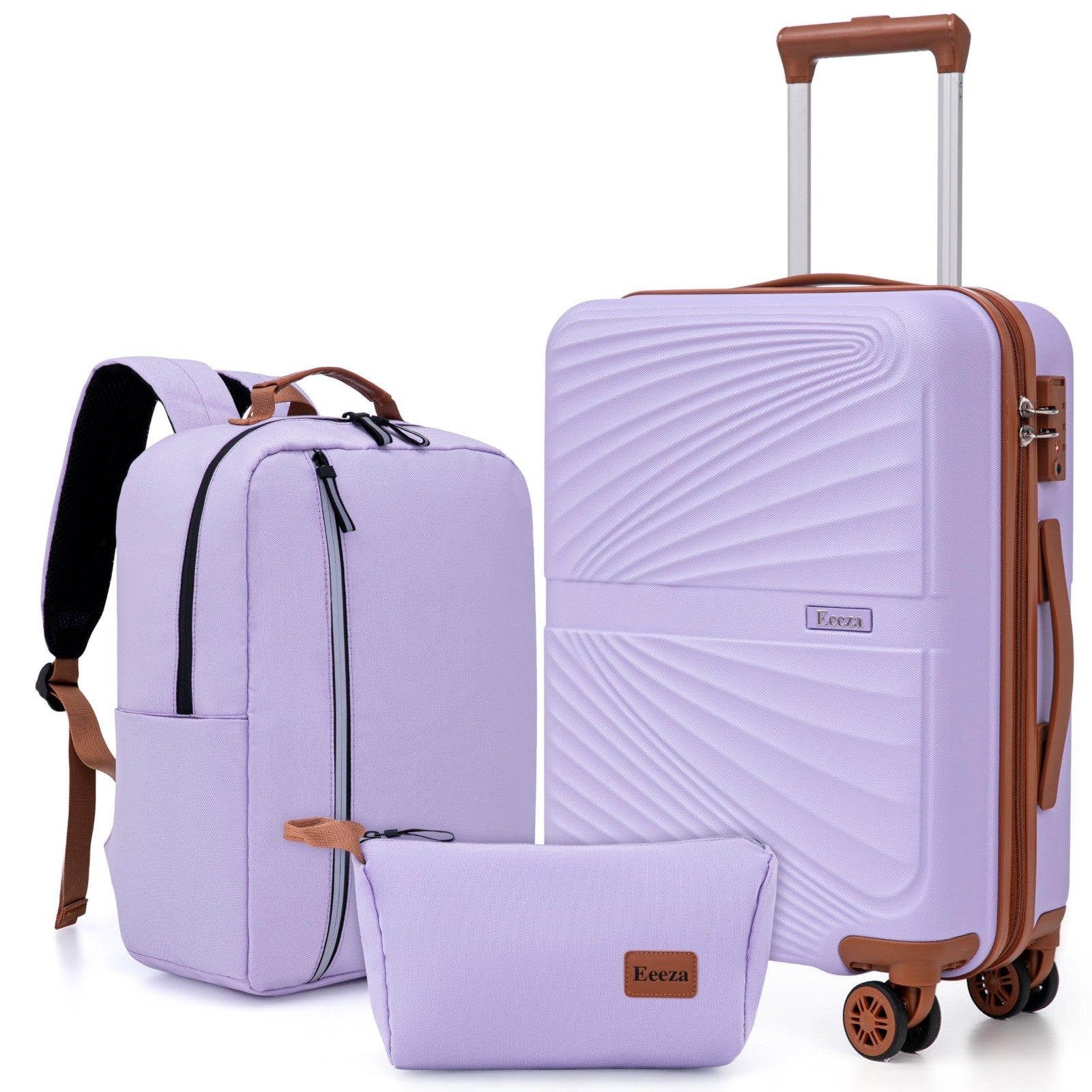 3-Piece Carry On Luggage Set - Lightweight ABS Hardshell, 360° Spinner Wheels, T1