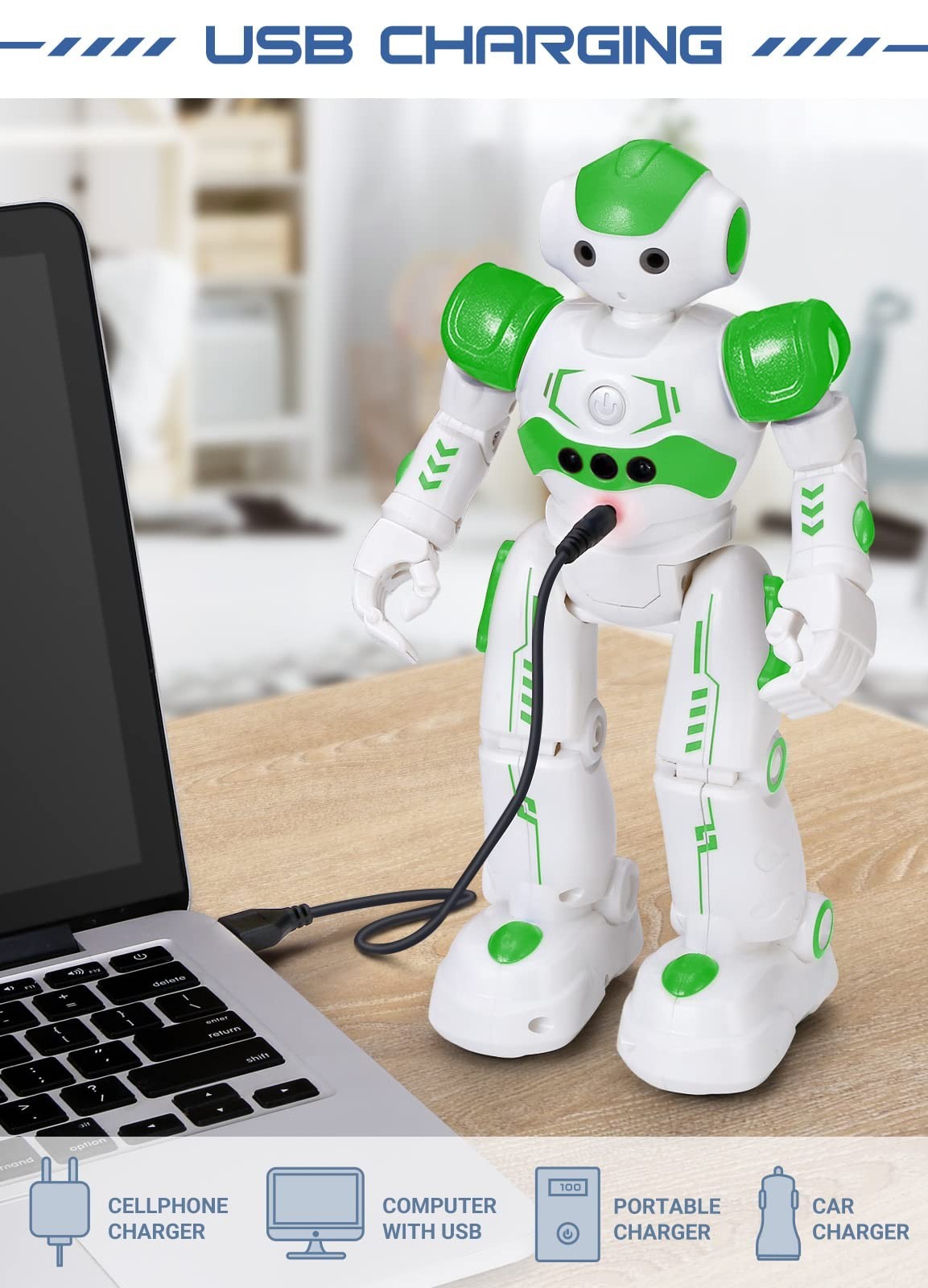 Remote Control Gesture Sensing Robot Toy for Kids Age 4 8   Birthday Gift (Green6