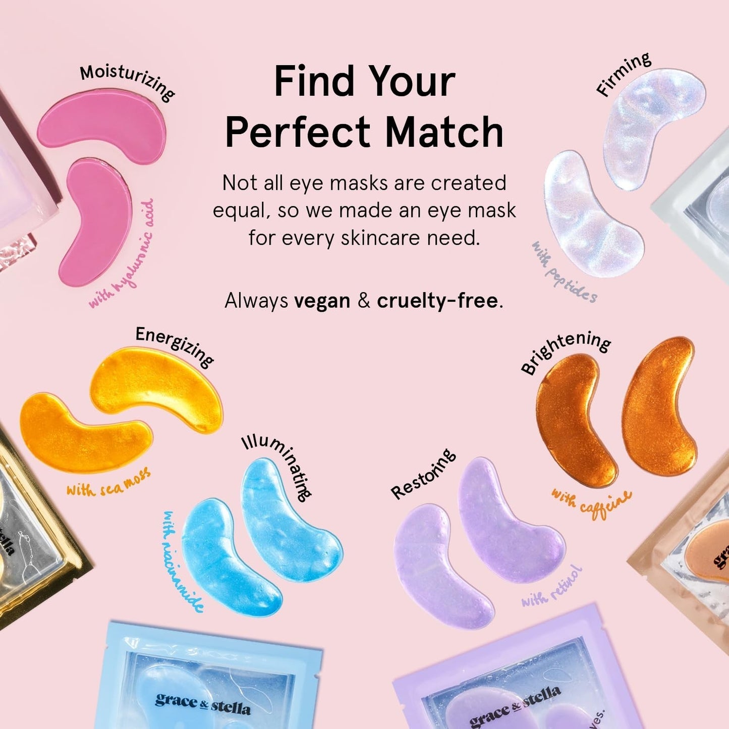 Under Eye Masks - Reduce Dark Circles, Puffiness, Wrinkles - 72 Gel Patches, Veg3
