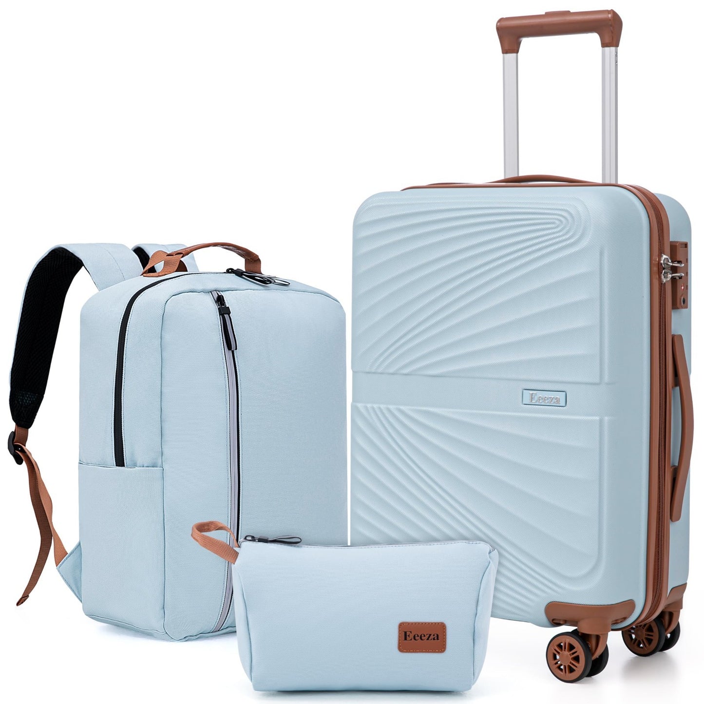 3-Piece Carry-On Luggage Set - Lightweight ABS Hardshell, 360° Spinner Wheels, T0