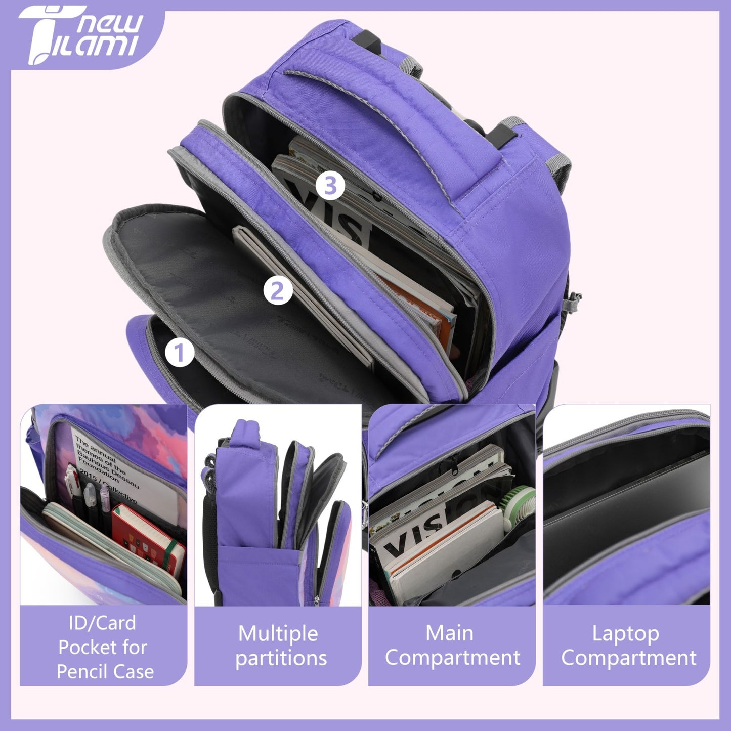 18 Inch Rolling Backpack with Lunch Bag for Kids   School Travel Bag, Durable &2