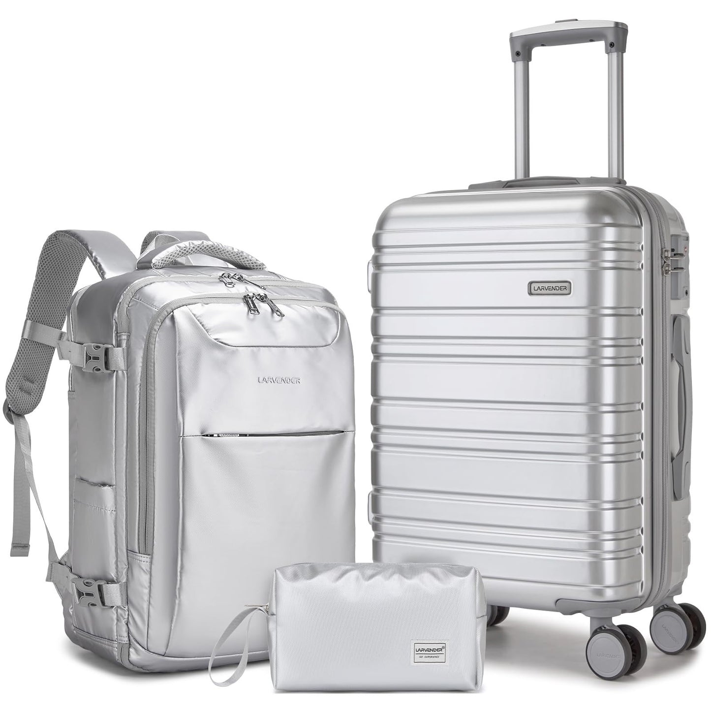 3-Piece Carry-On Luggage Set - 20" Hardshell Suitcases, TSA Lock, 360° Wheels, X1