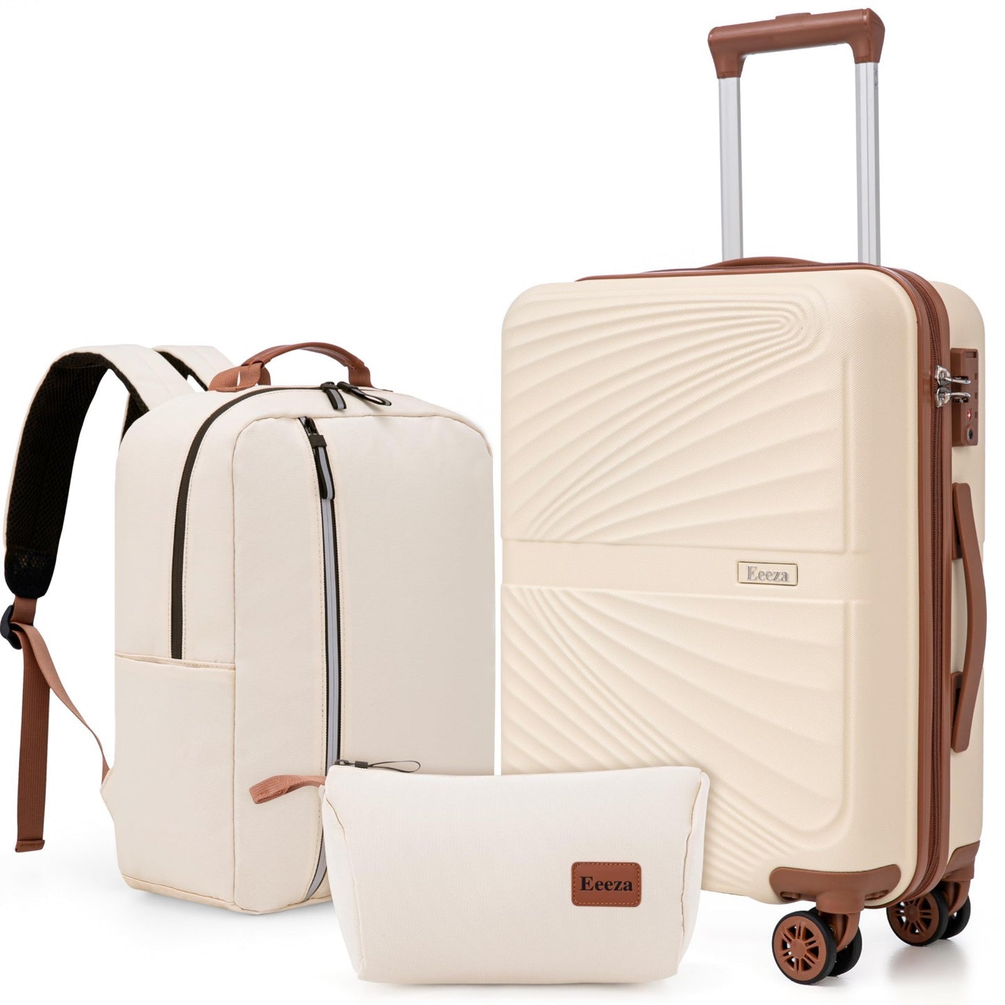 3-Piece Carry-On Luggage Set - Lightweight ABS Hardshell, 360° Spinner Wheels, T1