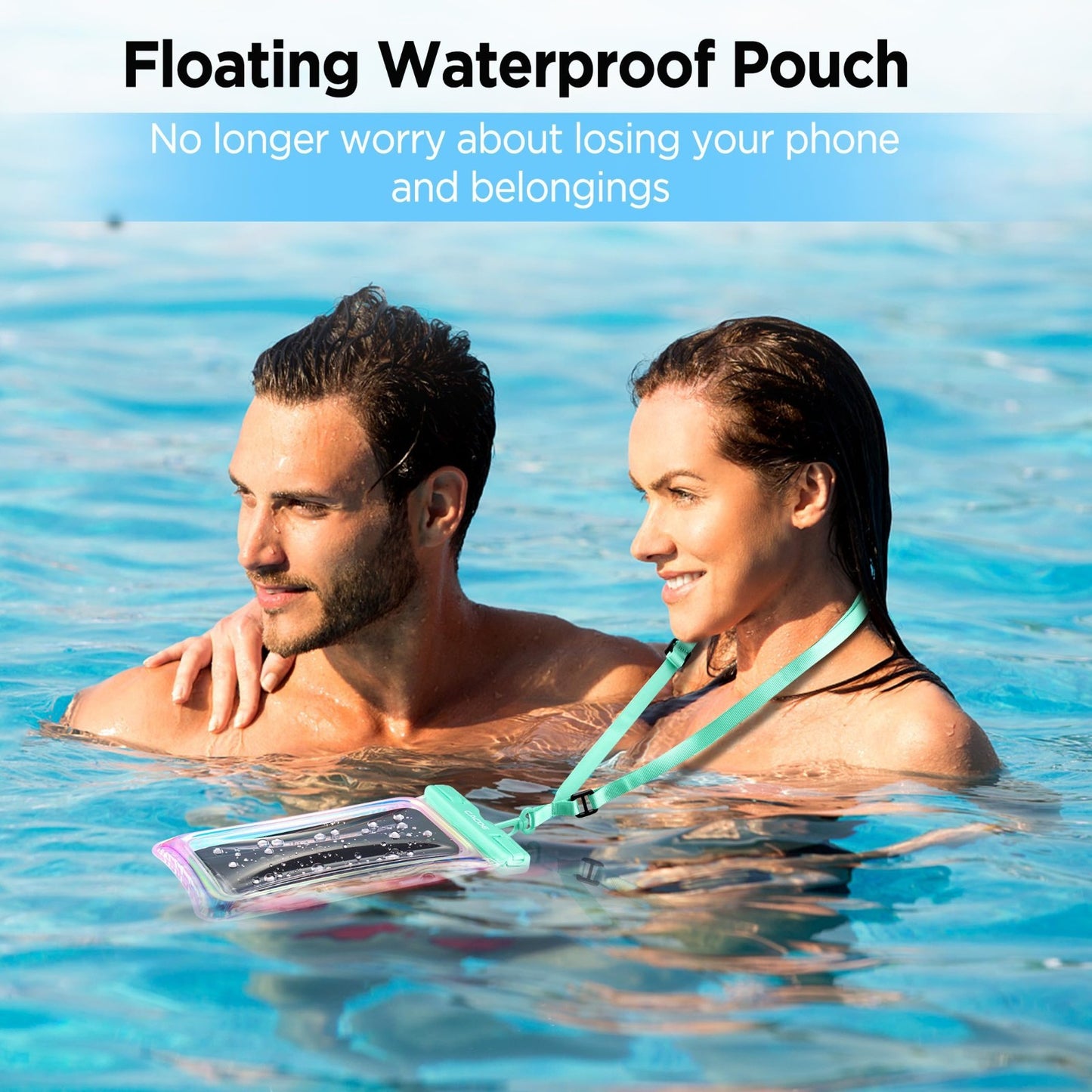 Waterproof Phone Pouch 2 Pack   Floatable IPX8 Case for Beach, Travel, Kayak, Ca1