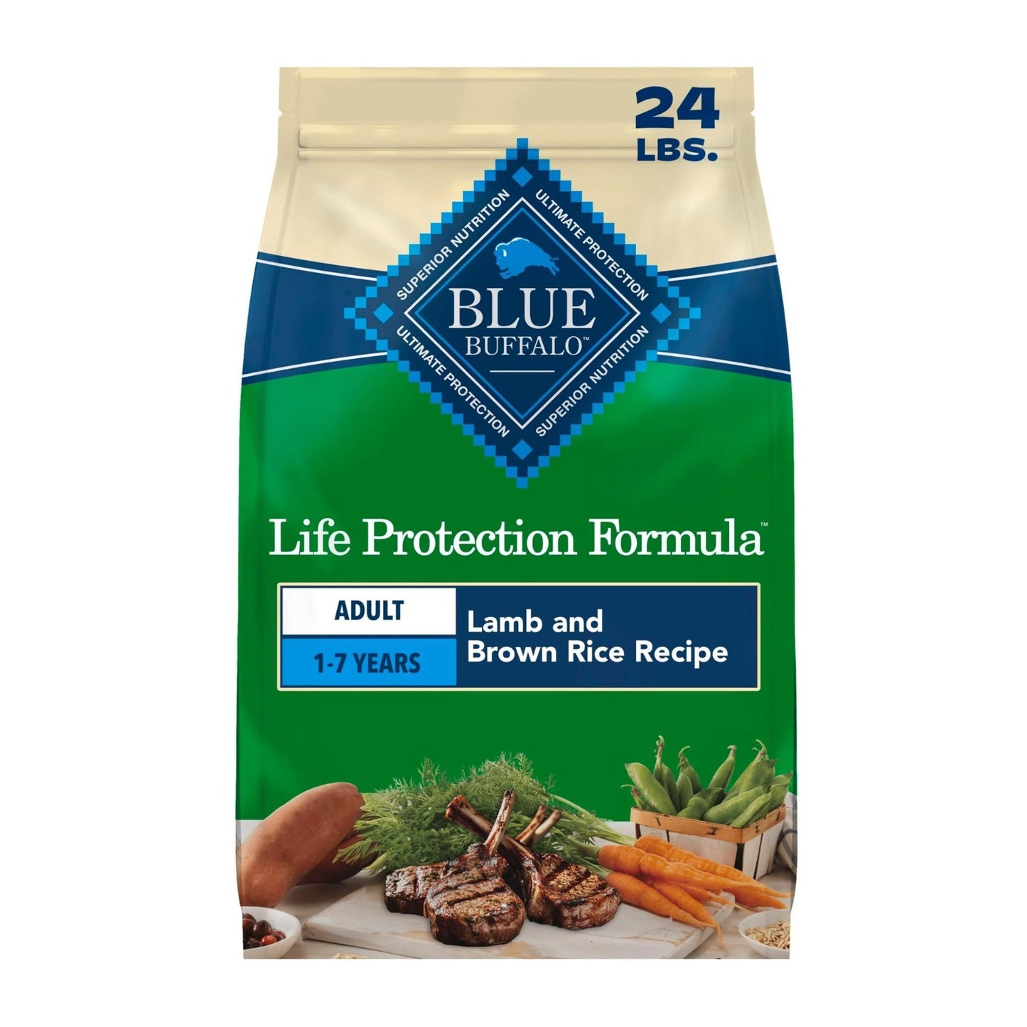 Premium Lamb Adult Dry Dog Food   Life Protection Formula, 24 lb Bag, Grain Free1