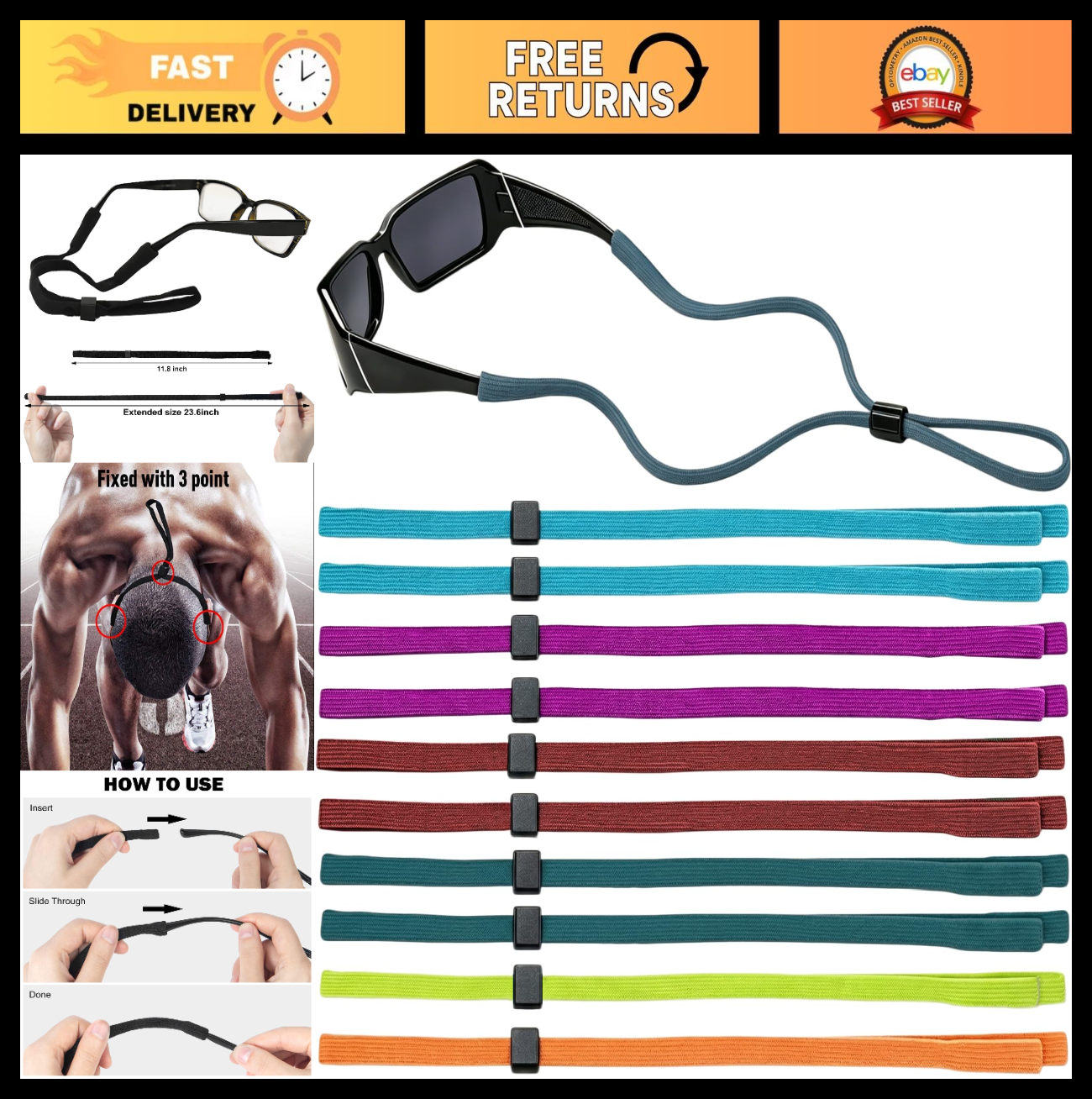 10 Pack Adjustable Eyeglass Holder Lanyard Neck Strap for Sunglasses & Readers0