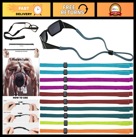 10 Pack Adjustable Eyeglass Holder Lanyard Neck Strap for Sunglasses & Readers0