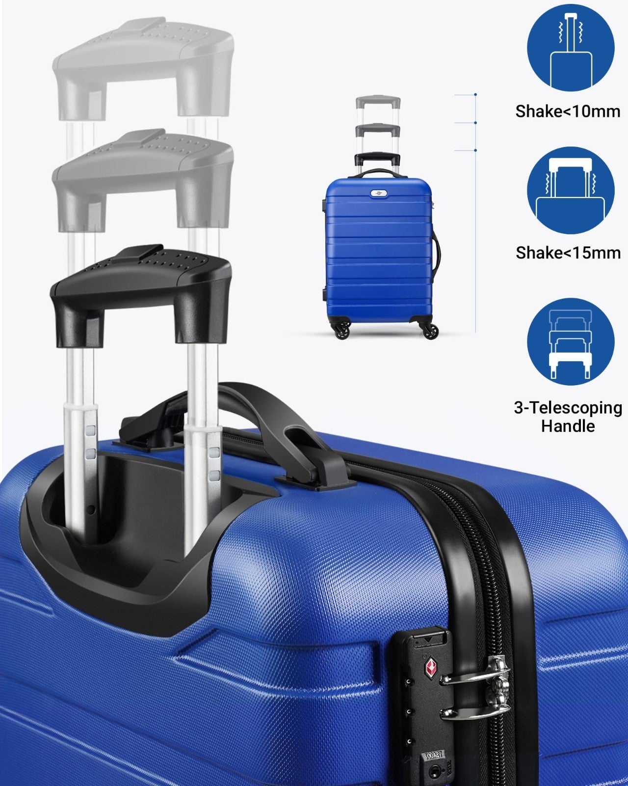 2-Piece Hard Shell Luggage Set with Spinner Wheels, TSA Lock, 20" & 28" Carry-On5