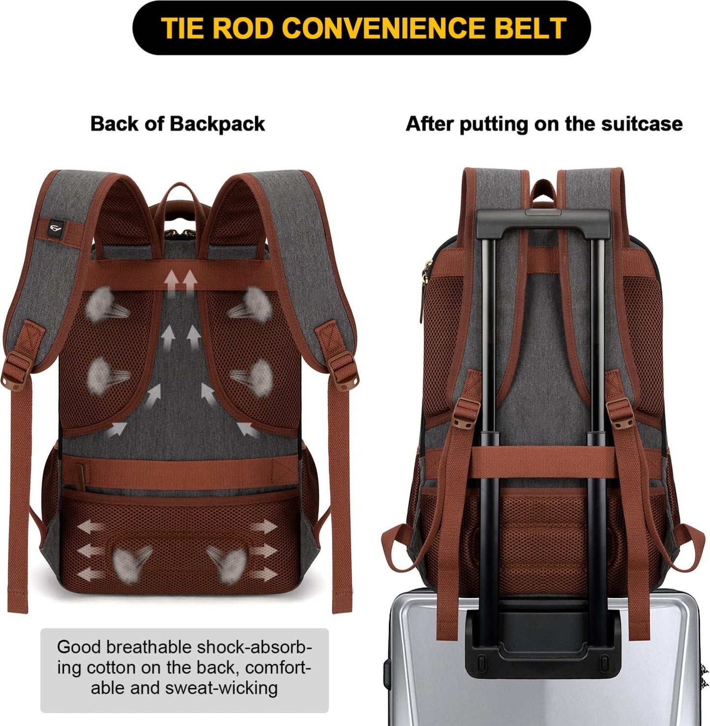 Stylish Canvas Laptop Backpack for Men & Women, Durable Travel Bag with Multiple4