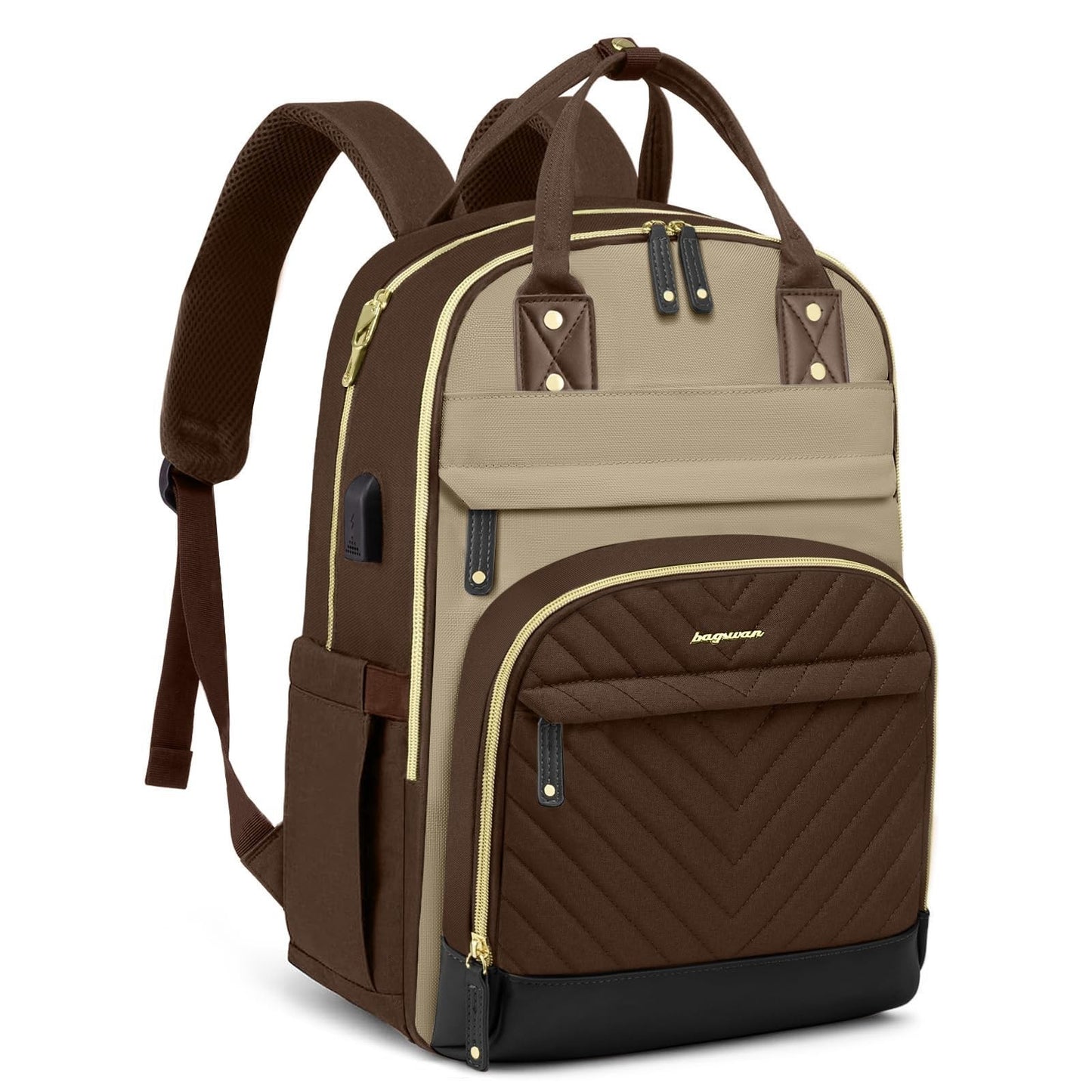 Stylish 15.6" Laptop Backpack for Women   Waterproof Travel Bag with USB Charger1