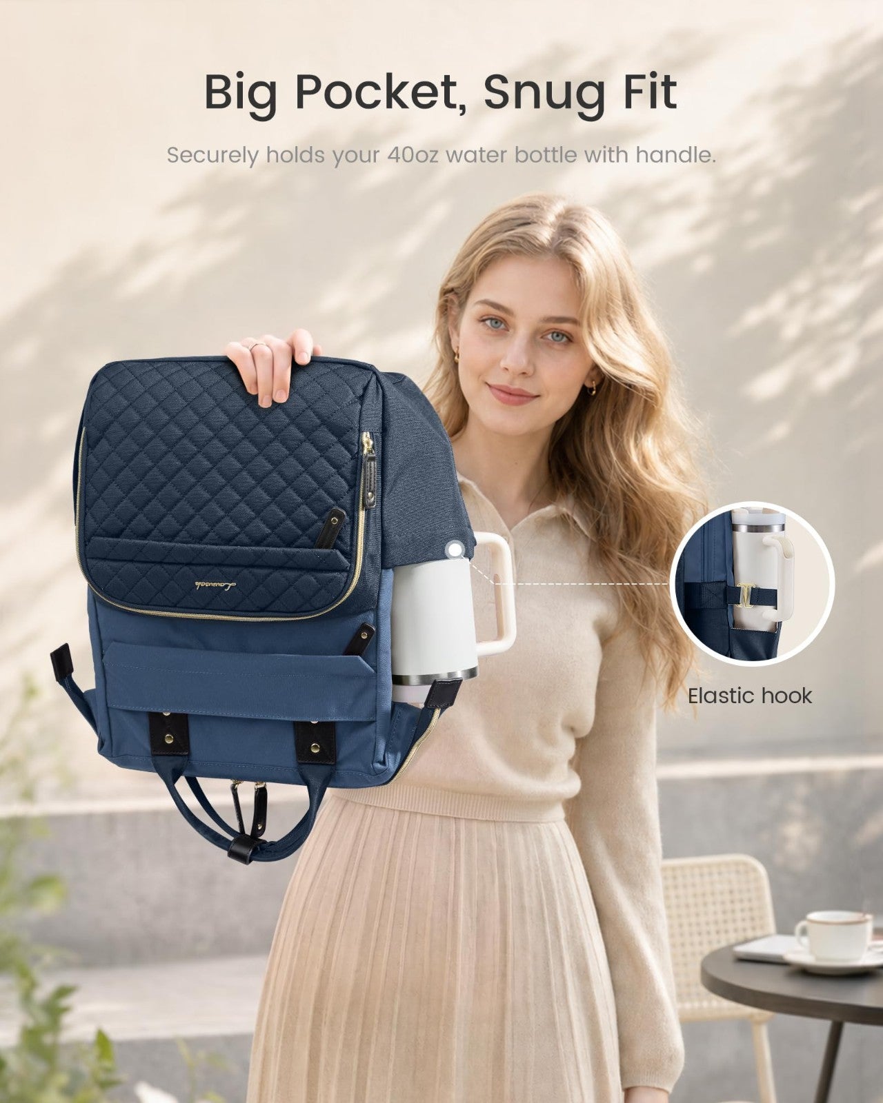 Quilted Laptop Backpack for Women   Stylish Work Bag for Teachers & Nurses4