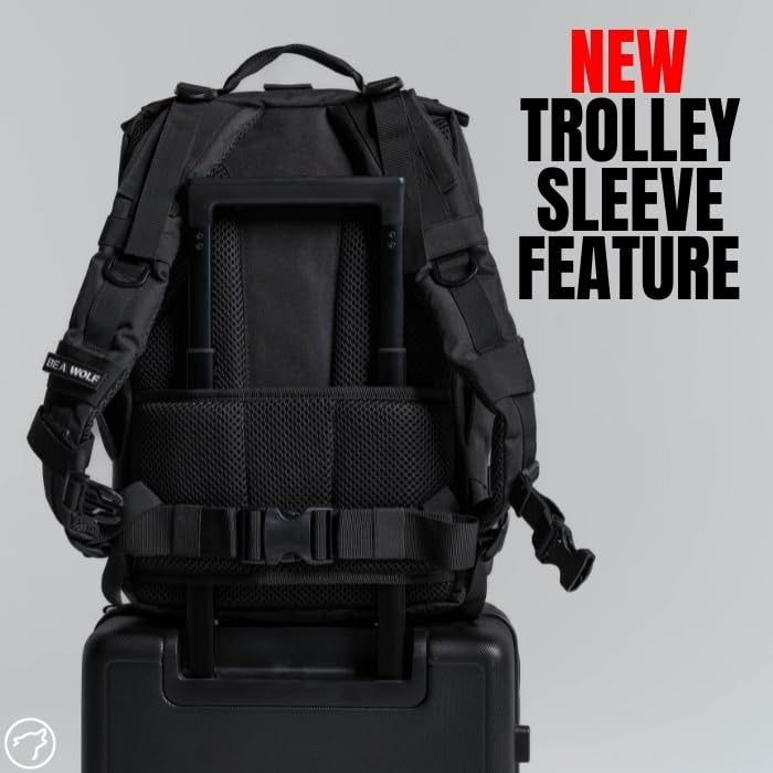 Durable 35L Waterproof Gym Backpack   1000D Oxford, MOLLE Webbing, Laptop Pocket7