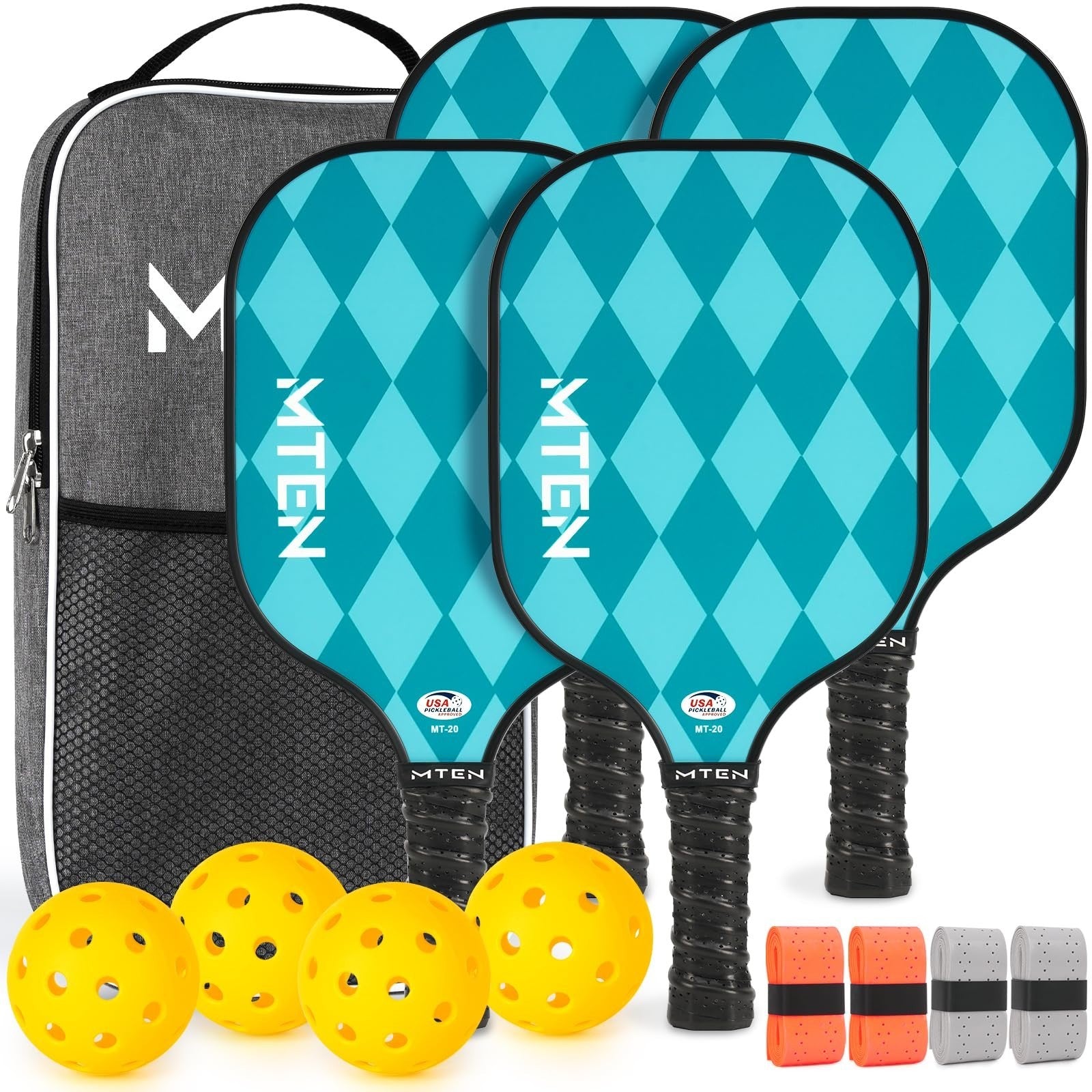 Pickleball Paddle Set of 2/4/1 - USAPA Approved Fiberglass Rackets, Lightweight0