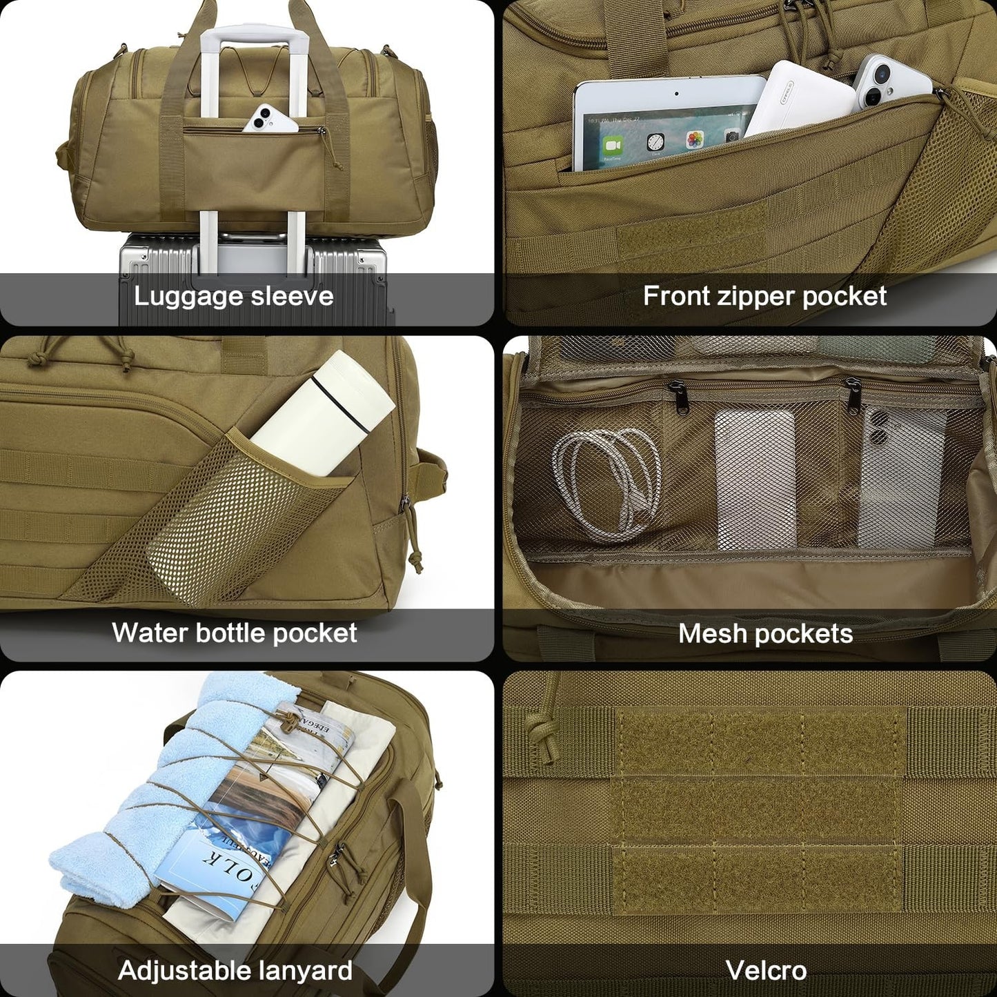 Multi Functional 3 in 1 Tactical Duffle Bag & Backpack 45L with Shoe Compartment4