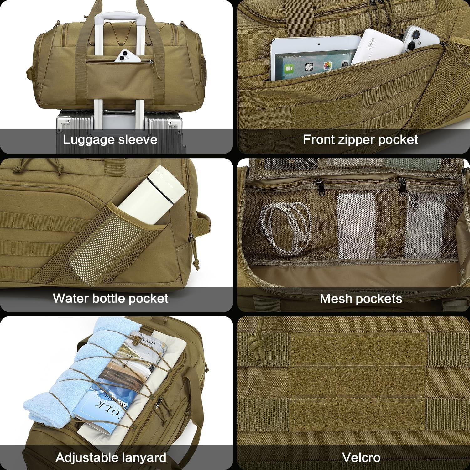 Multi Functional 3 in 1 Tactical Duffle Bag & Backpack 45L with Shoe Compartment4