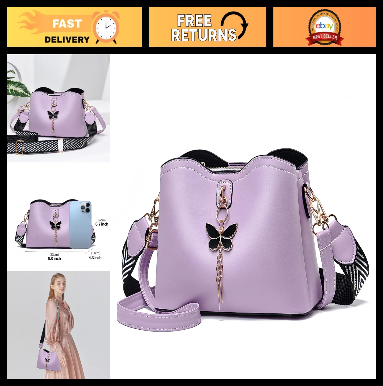 Stylish Lightweight Crossbody Bag for Women & Teens - Fashionable Handbag Purse0