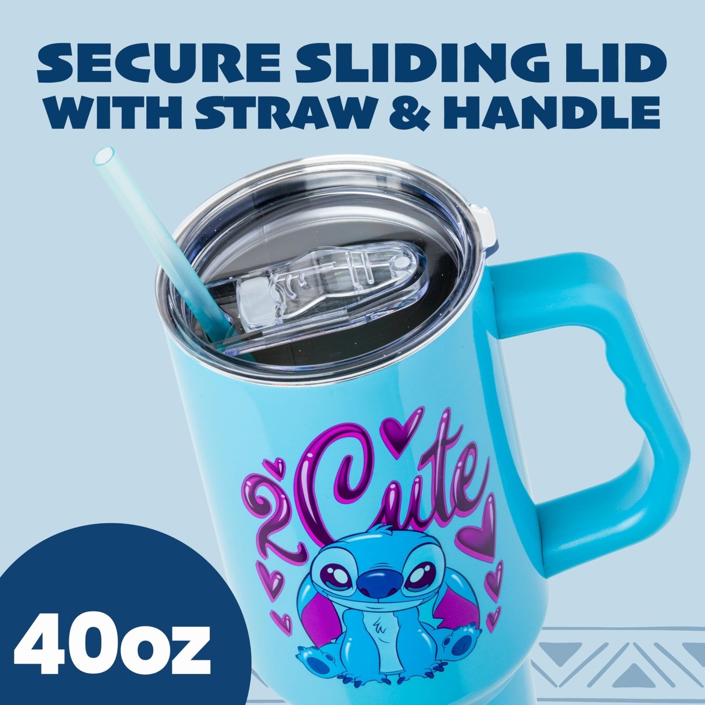 40oz Double Walled Stainless Steel Tumbler with Handle   Fits Standard Cup Holde3