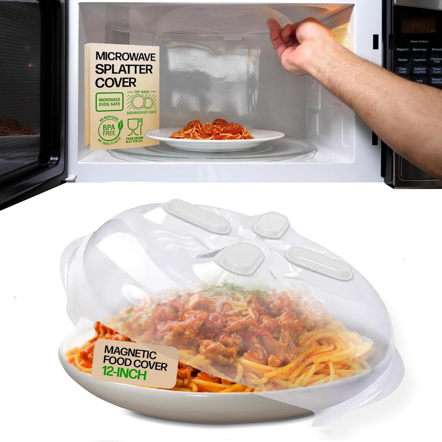 Microwave Splatter Cover 12"   BPA Free, Vented Lid, Anti Splash, Dishwasher Saf1