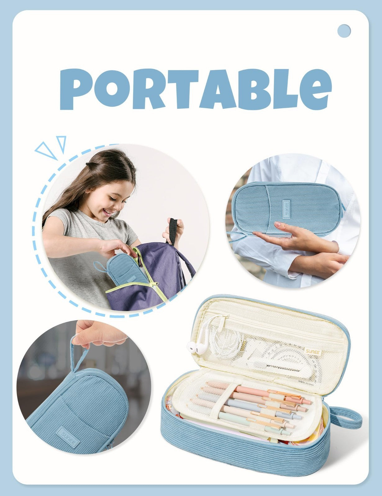 Cute Large Pencil Case Pouch   Aesthetic Zipper Bag for School Supplies, Kawaii6