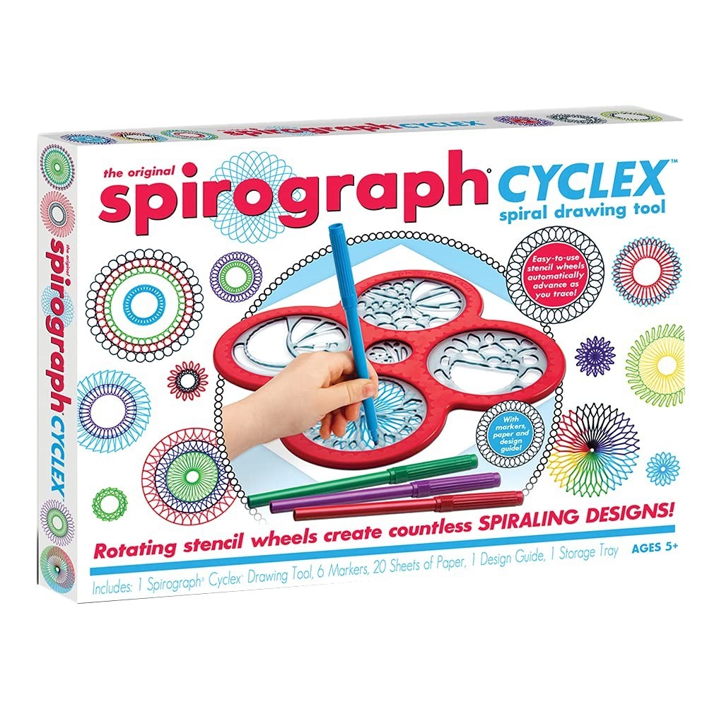 Spirograph Art Kit   Cyclex Set with Rotating Stencil Wheel for Endless Designs,1