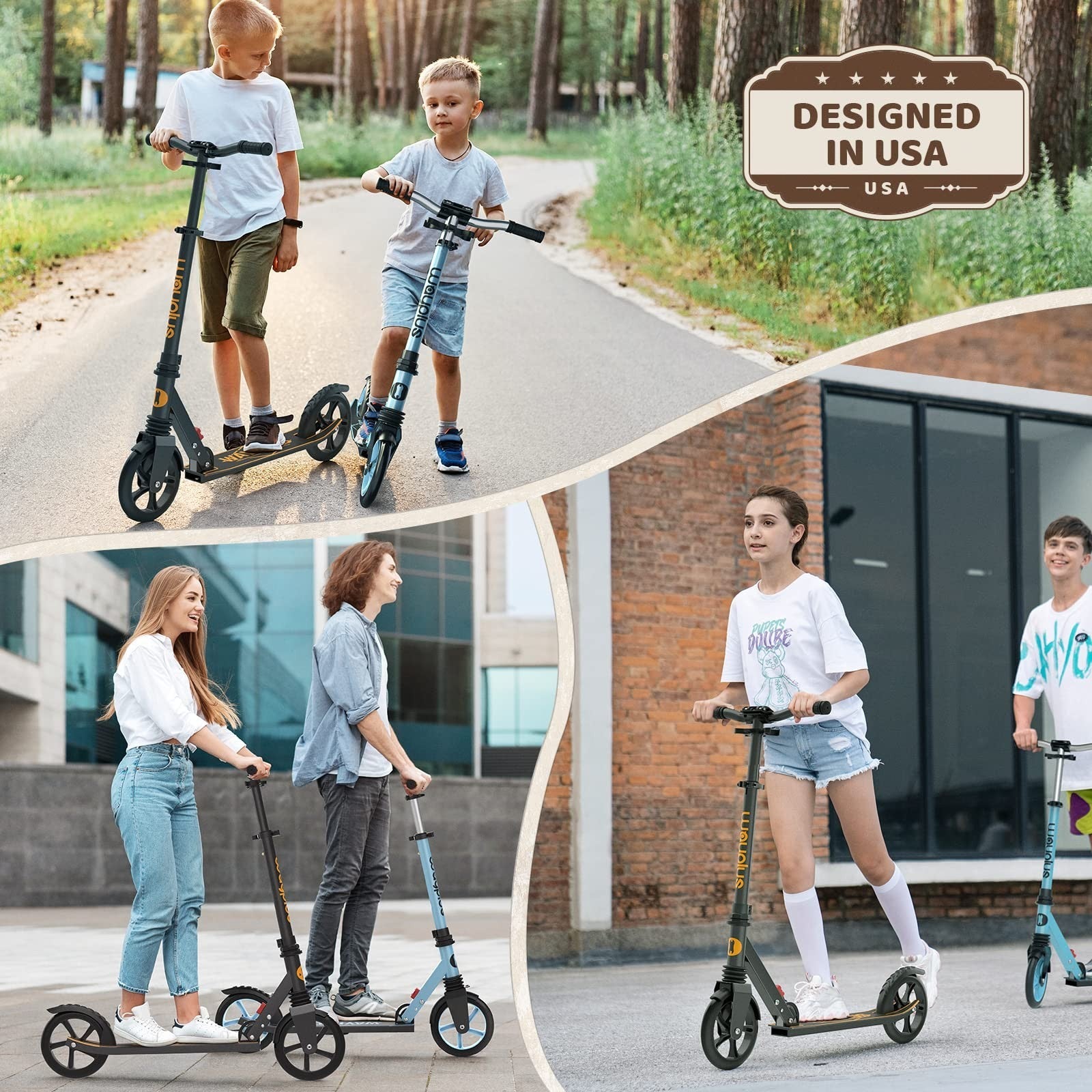 Kick Scooter for Kids, Teens & Adults - 8" Big Wheels, 240lb Weight Capacity5