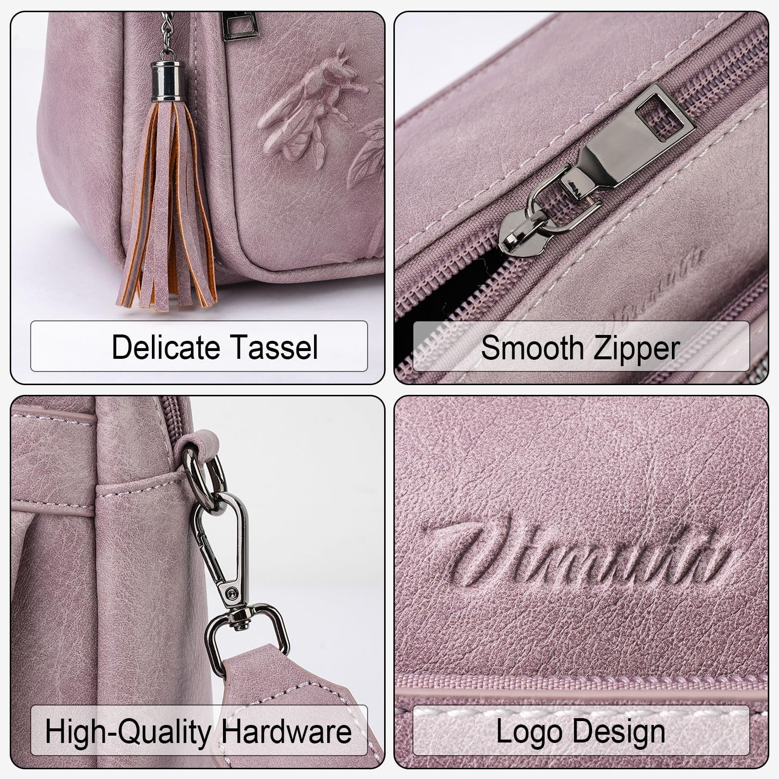 Stylish Vegan Leather Crossbody Bag for Women, Embossed Design, Fashion Purse5