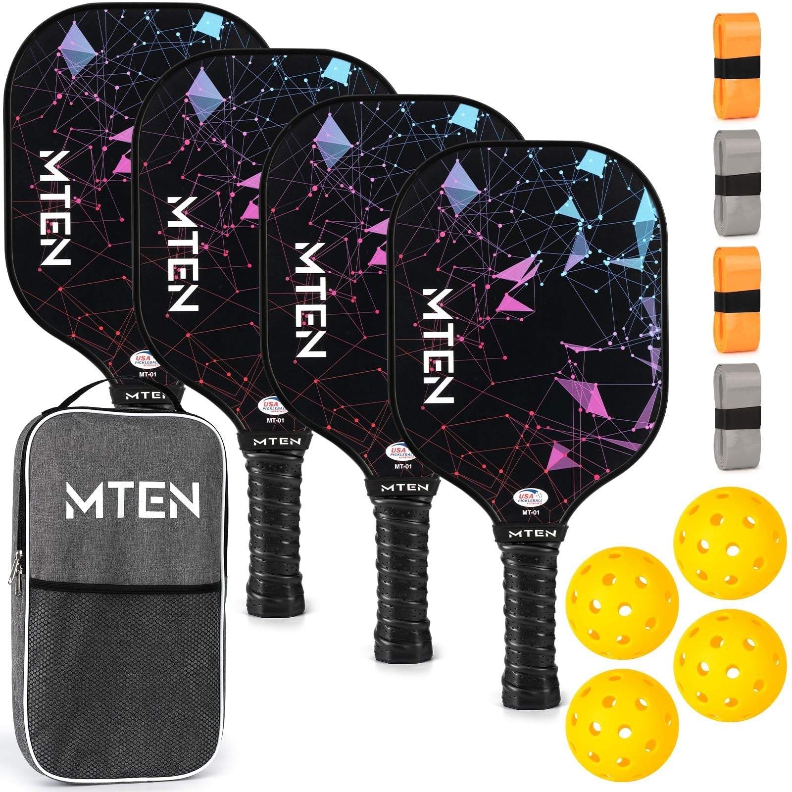 Pickleball Paddle Set of 2/4/1 - USAPA Approved Fiberglass Rackets, Lightweight7