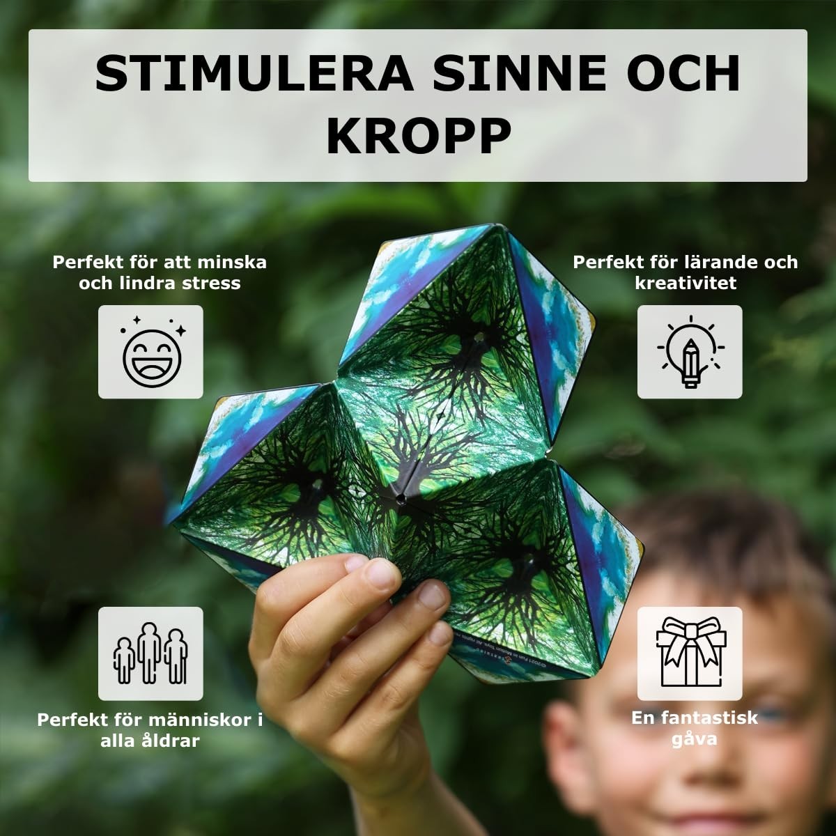 Magnetic Puzzle Cube   Sensory Fidget Toy for Stress Relief, Shape Shifting Fun,3