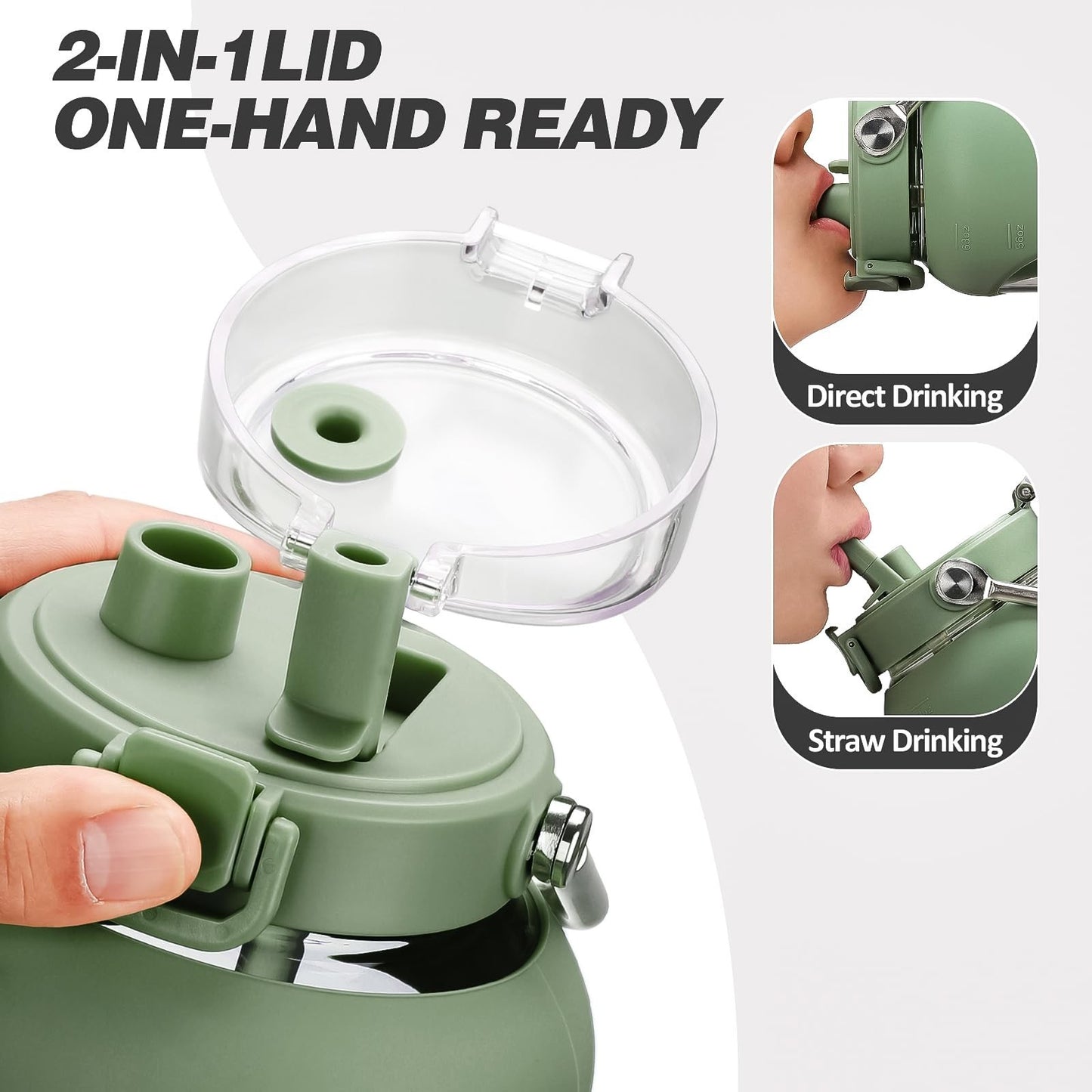 100oz BPA-Free Glass Water Bottle with Time Marker & Silicone Sleeve - Large 3L3