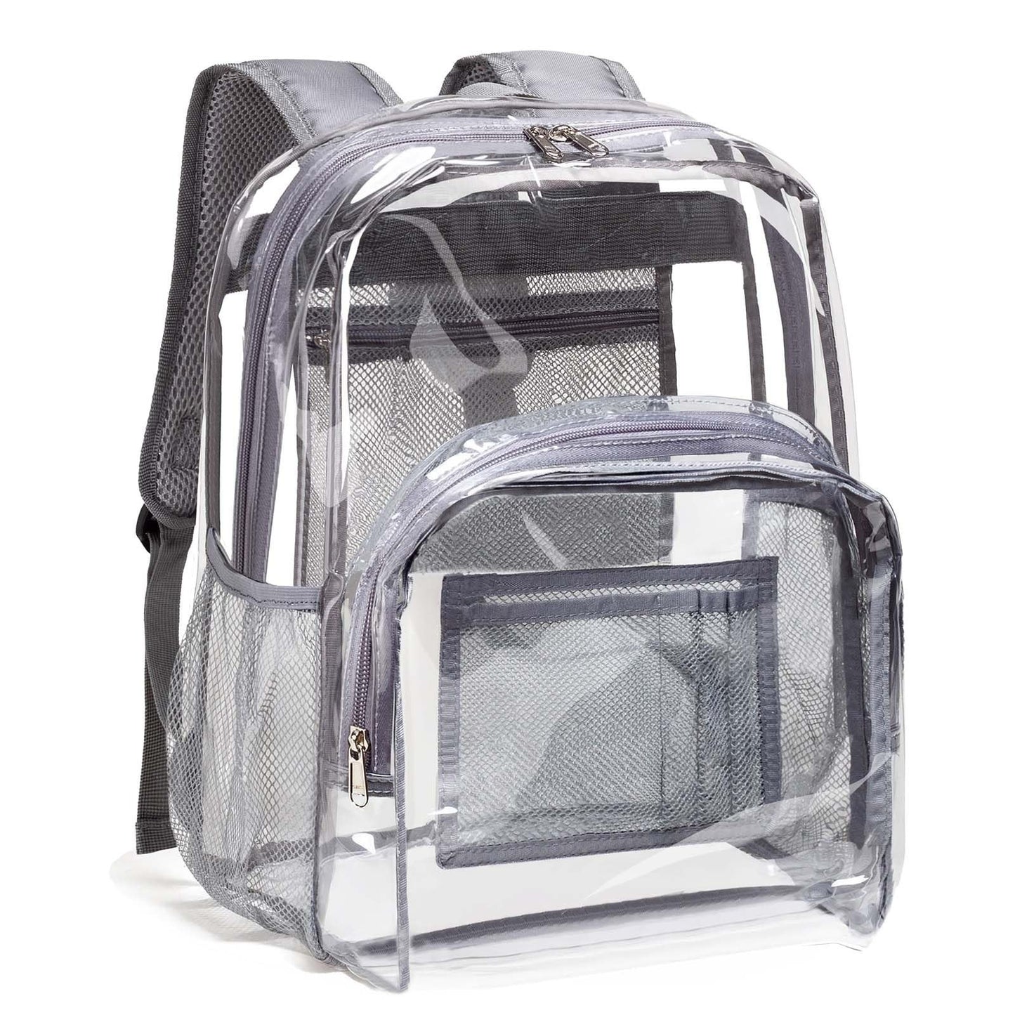 Clear PVC Backpack Heavy Duty Transparent Bag with Reinforced Straps - Large Cap1
