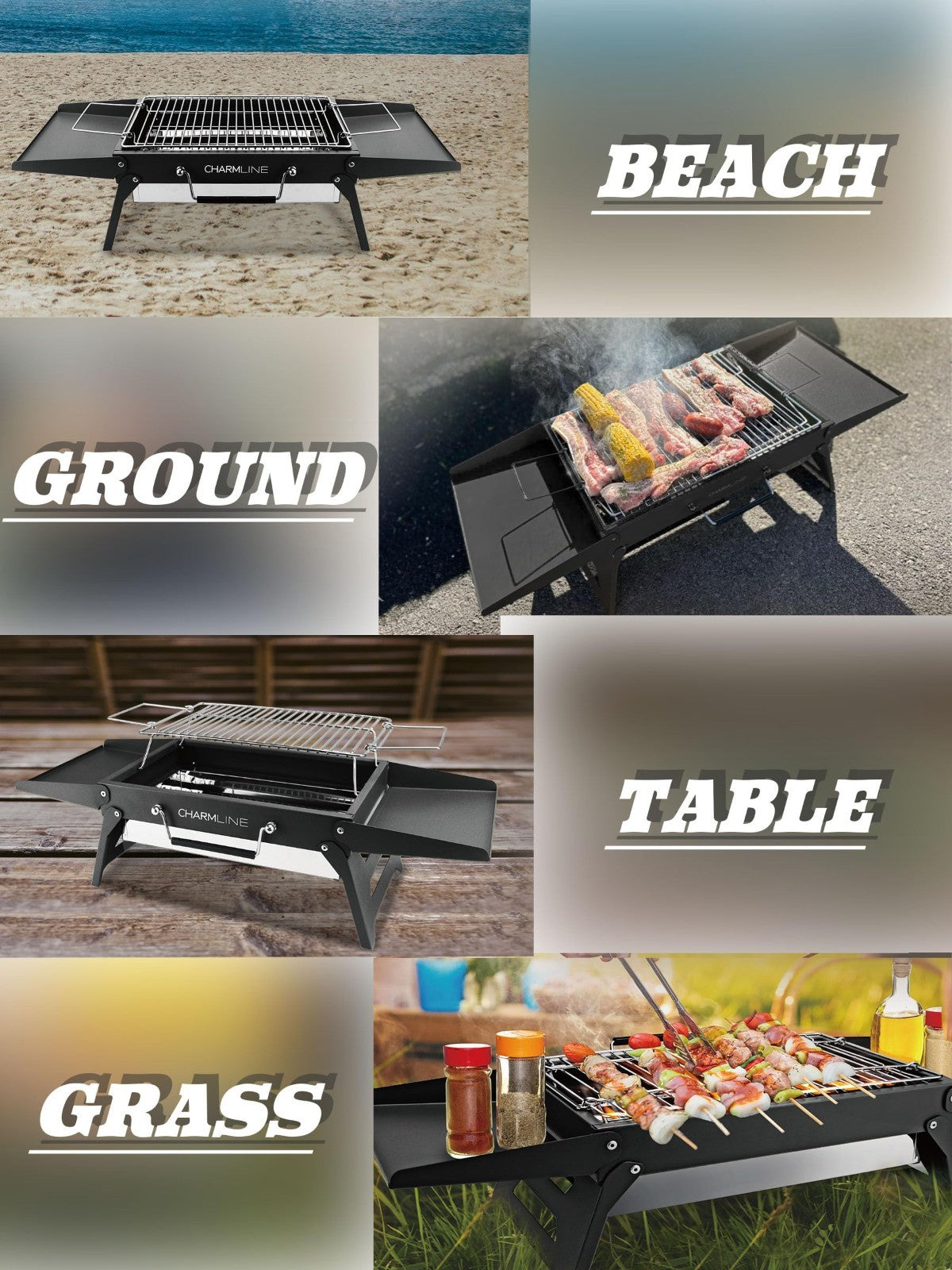 Compact 14x9" Foldable Charcoal Grill - Portable BBQ for Camping, Picnics, Beach5