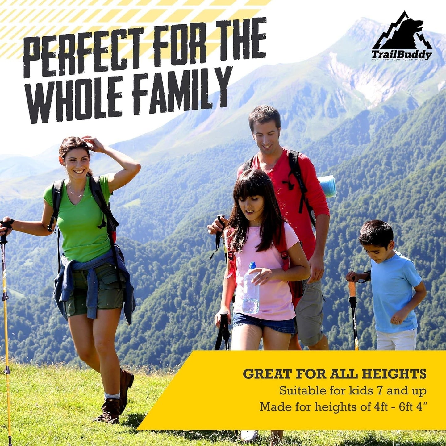 Lightweight Collapsible Trekking Poles - Aluminum Hiking Sticks for Travel & Tra6