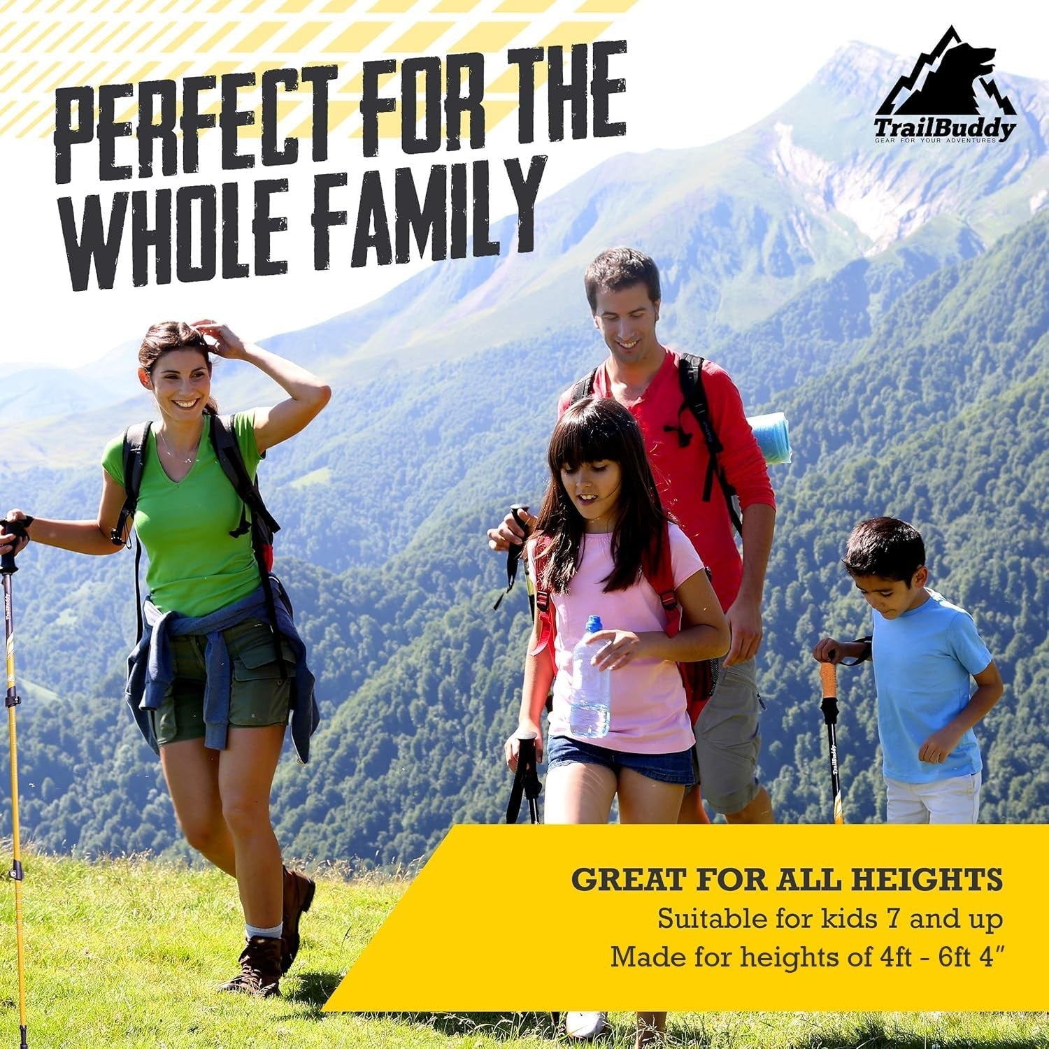 Lightweight Collapsible Trekking Poles - Aluminum Hiking Sticks for Travel & Tra6